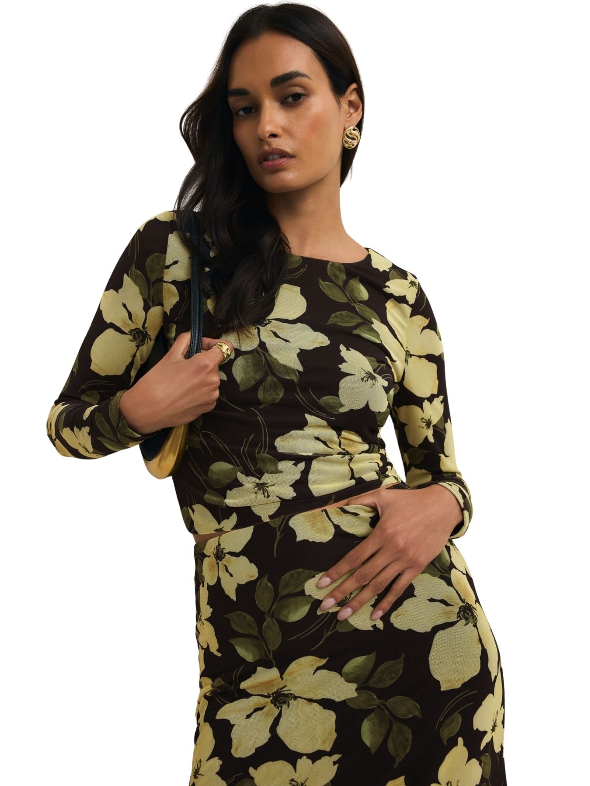 Z Supply Taysha Ren Floral Mesh Top in Sunnyside