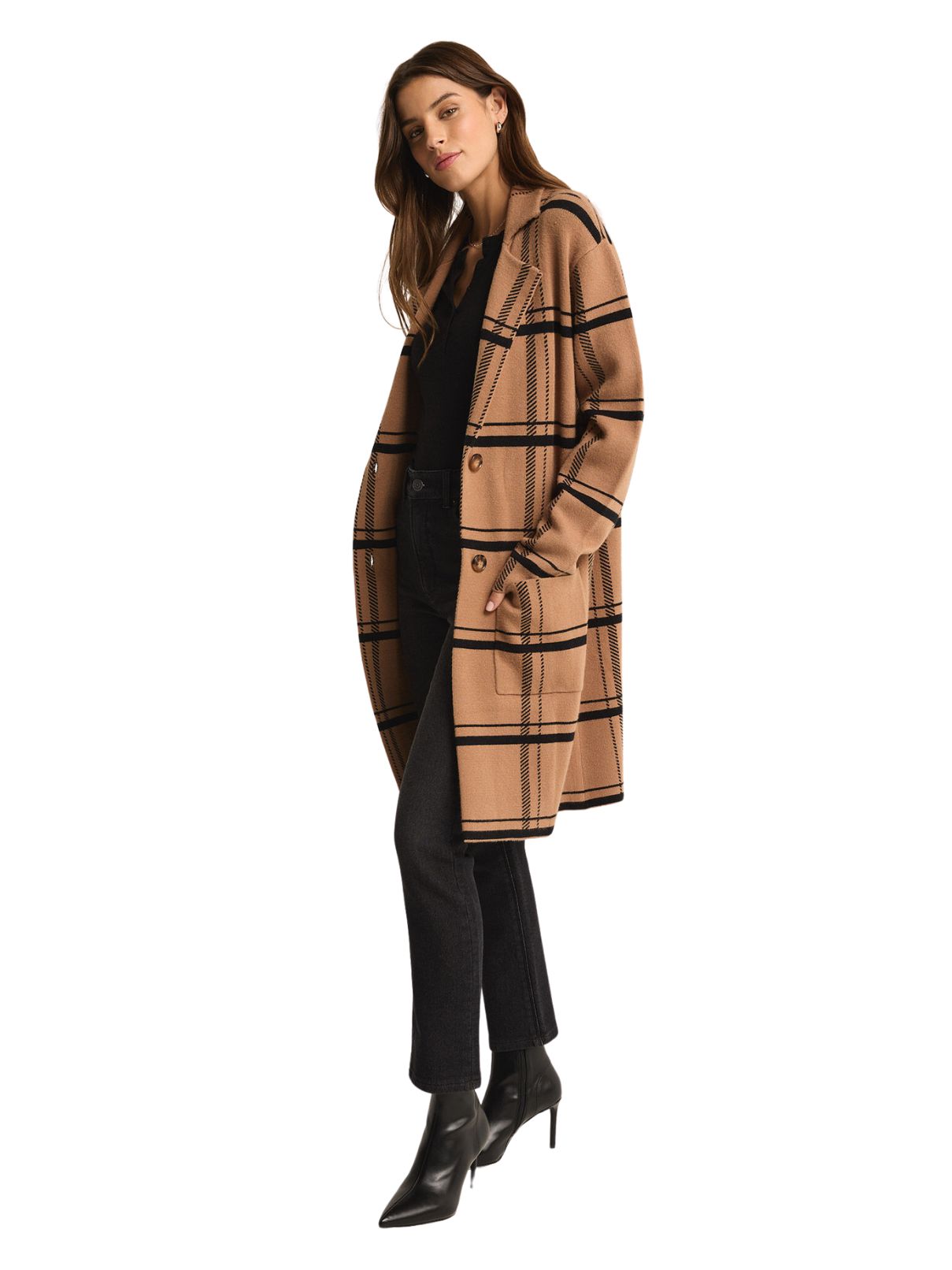 Z Supply Timber Plaid Cardigan in Campfire