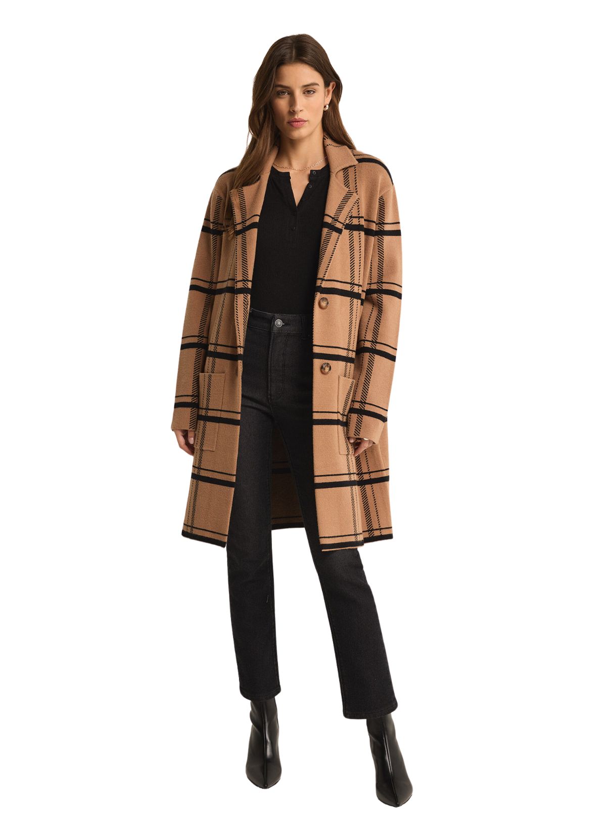 Z Supply Timber Plaid Cardigan in Campfire