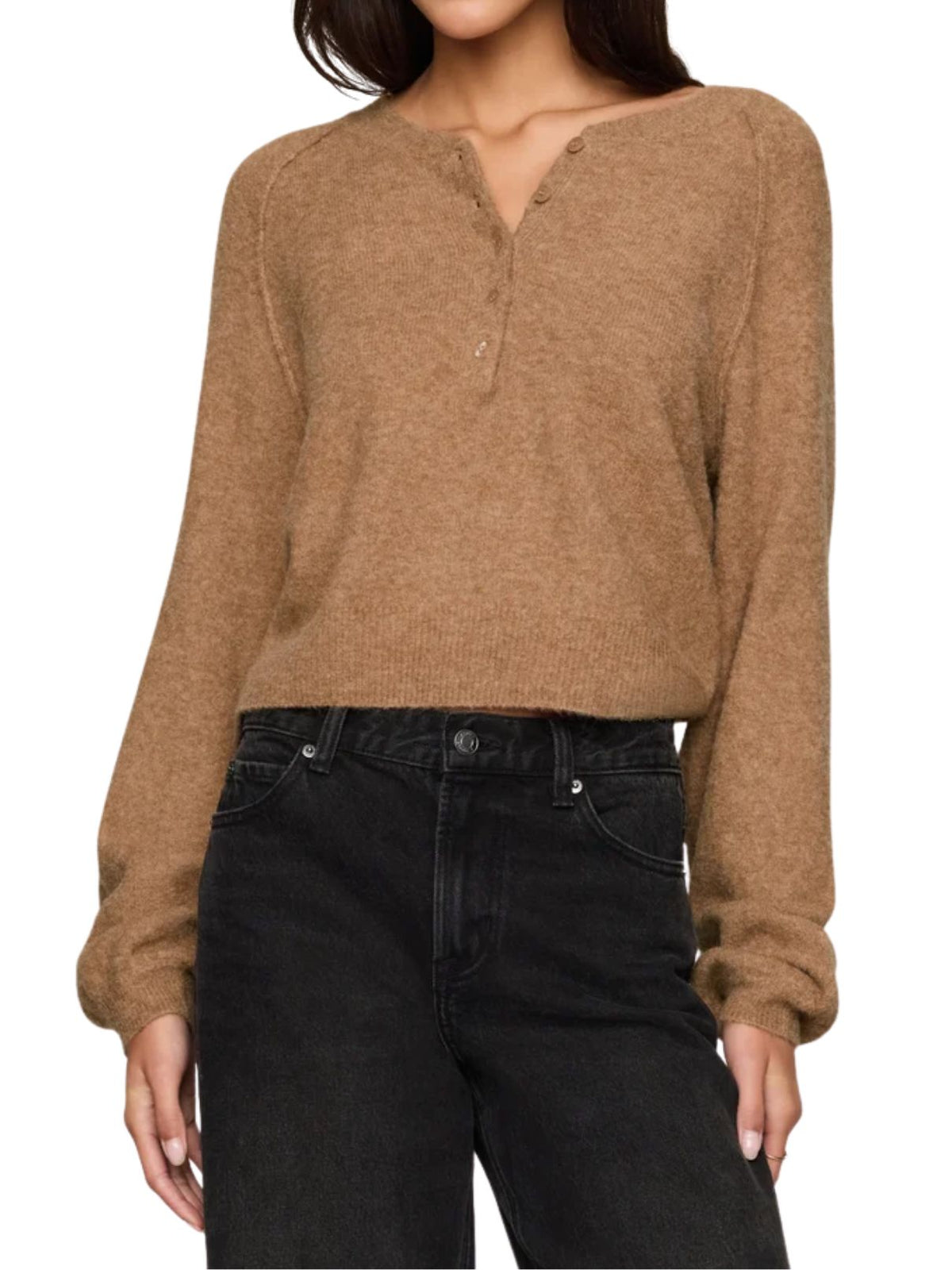 Z Supply Westmont Henley Sweater in Golden Caramel