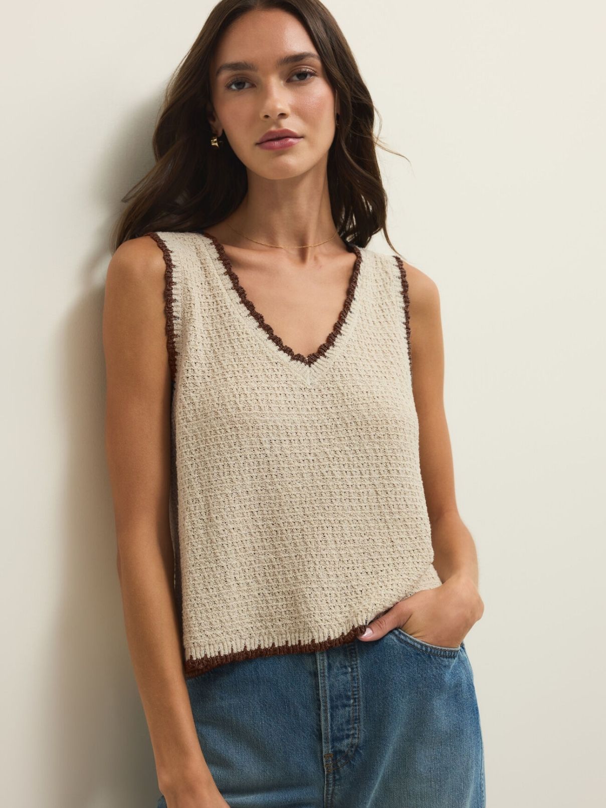 Z Supply Yessenia Whipstitch Tank in Linen