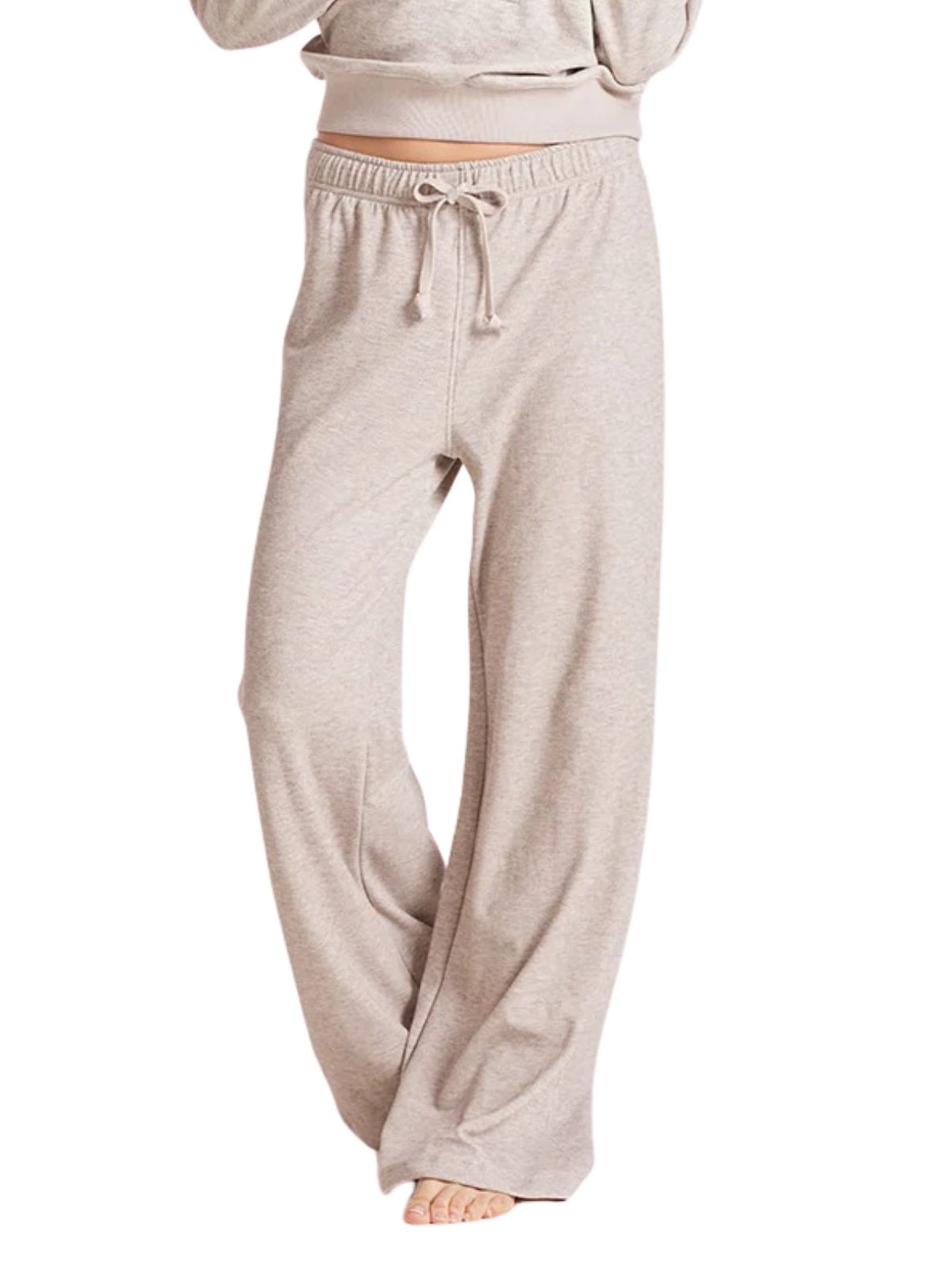 bobi LA Wide Leg Lounger Pants in Light Taupe