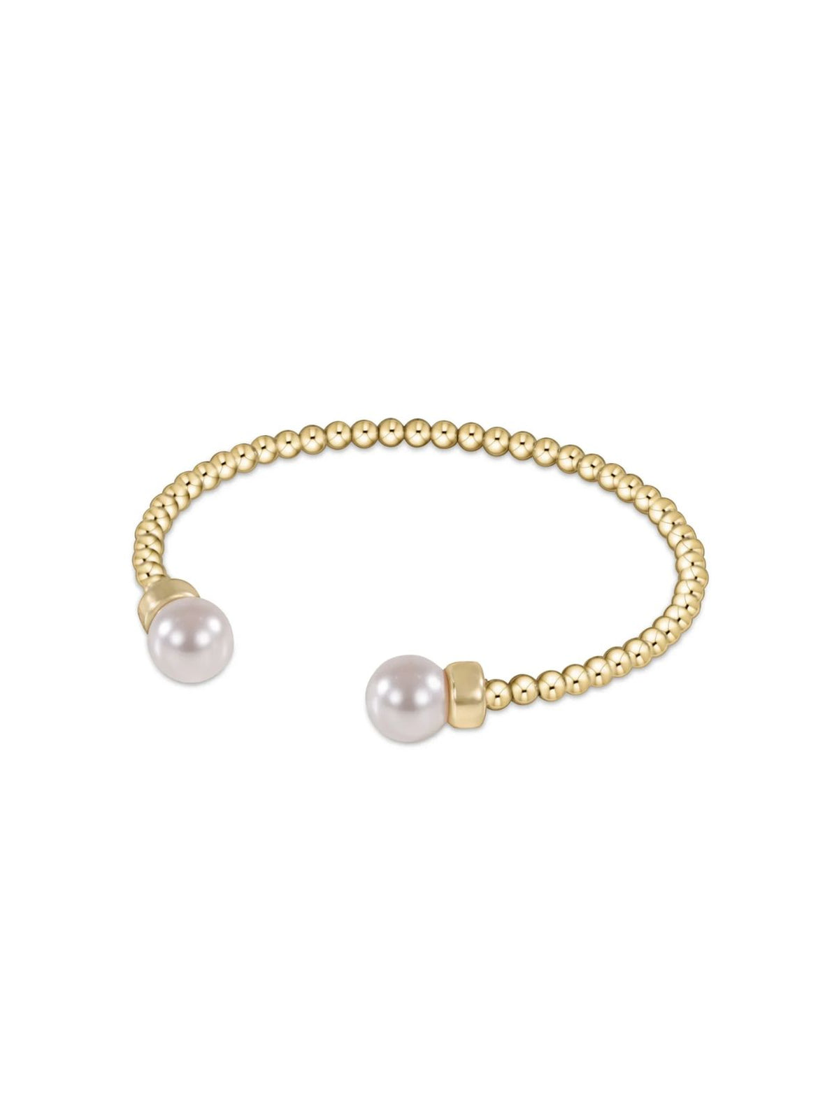 enewton Classic Gold 3mm Bead Cuff in Pearl
