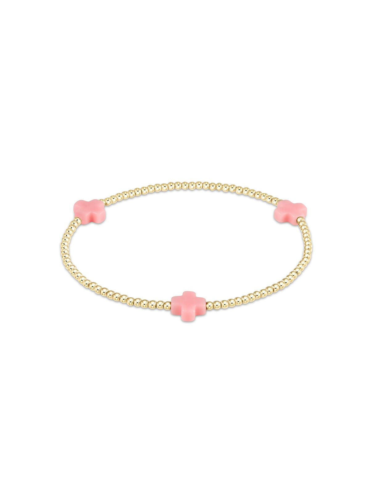 enewton Signature Cross 2mm Gold Bracelet – Pink