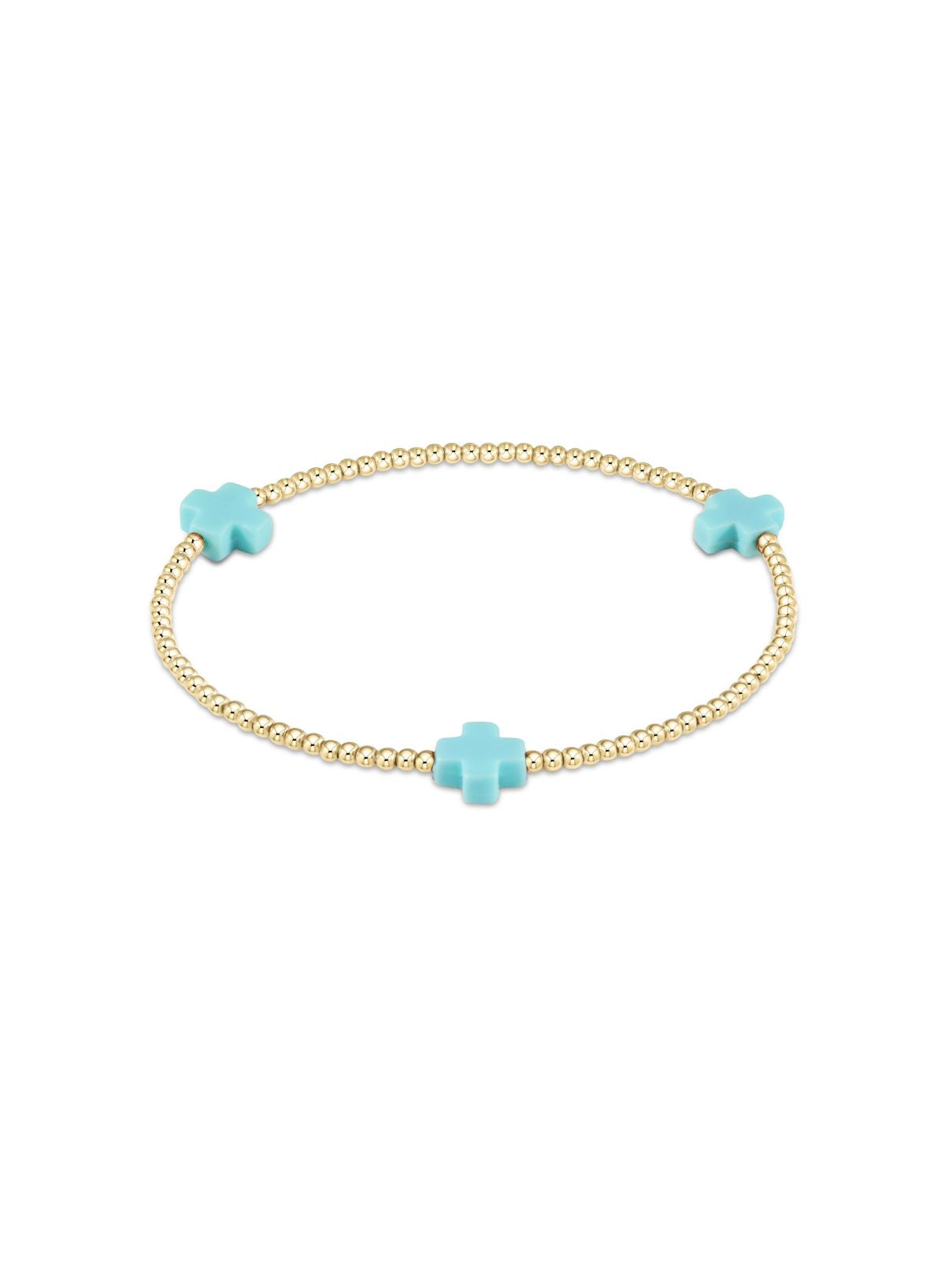 enewton Signature Cross 2mm Gold Bracelet – Turquoise