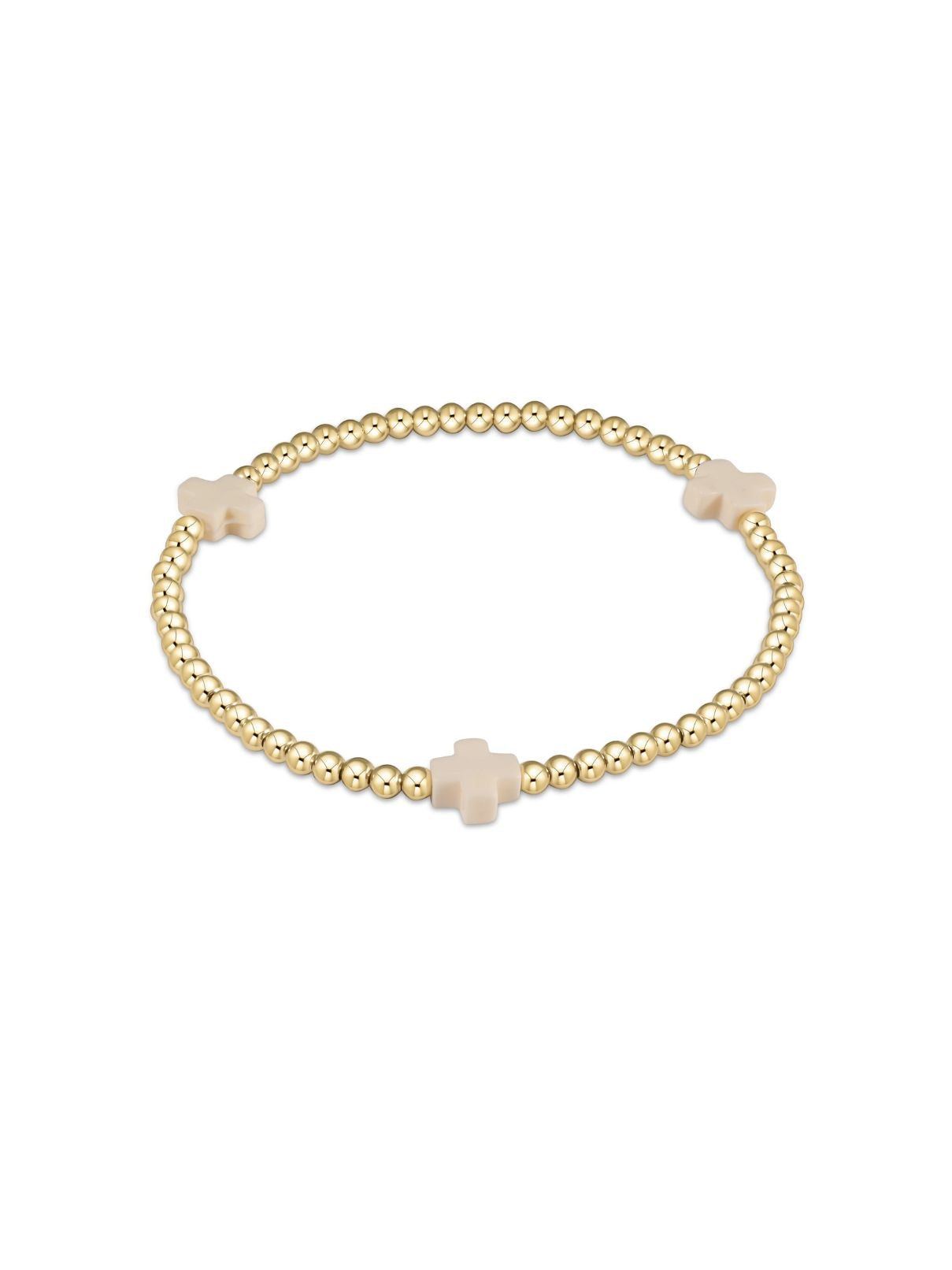 enewton Signature Cross 3mm Gold Bracelet – Off-White