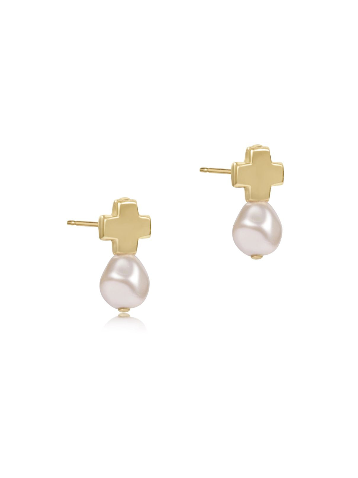 enewton Signature Cross Gold Stud – Classic Pearl