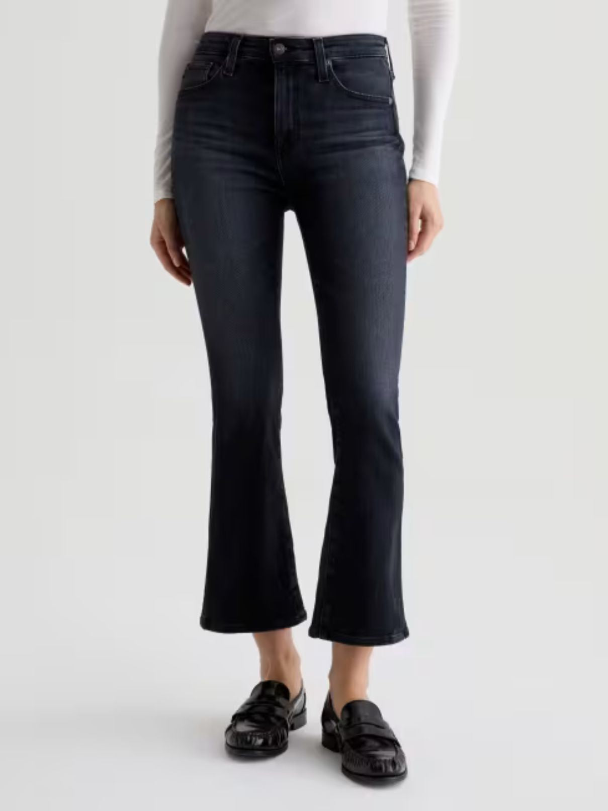 AG Jeans Farrah Boot Crop Mid Rise Jean in Glitch