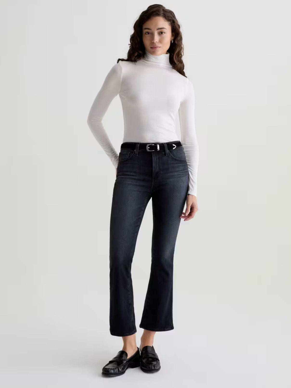 AG Jeans Farrah Boot Crop Mid Rise Jean in Glitch