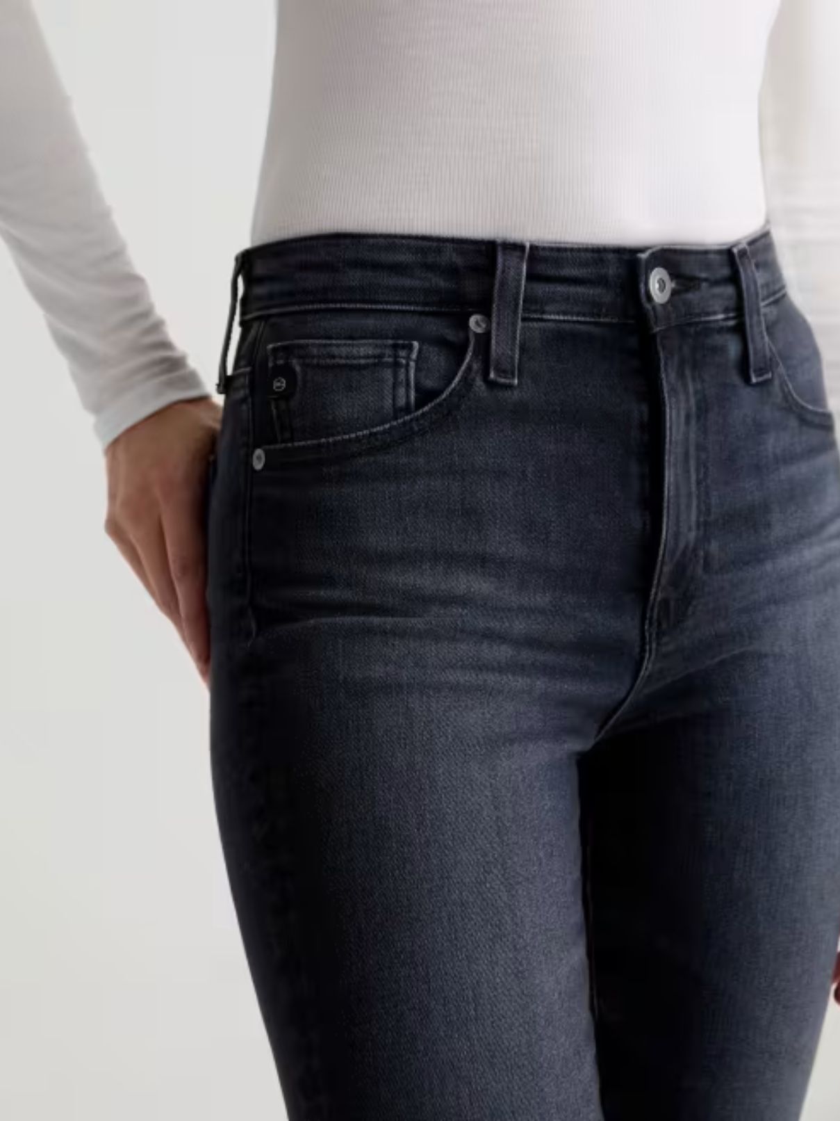 AG Jeans Farrah Boot Crop Mid Rise Jean in Glitch