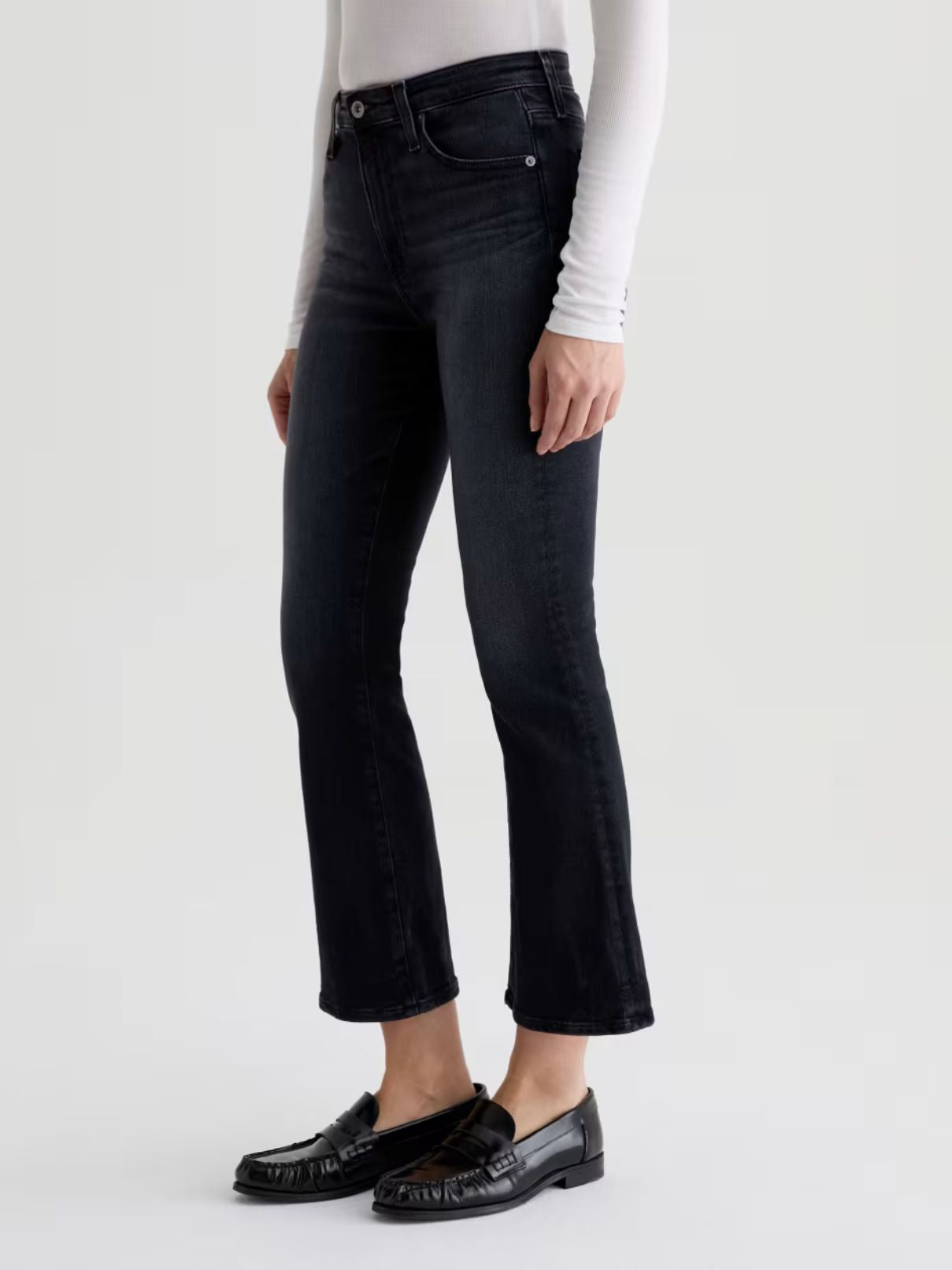AG Jeans Farrah Boot Crop Mid Rise Jean in Glitch