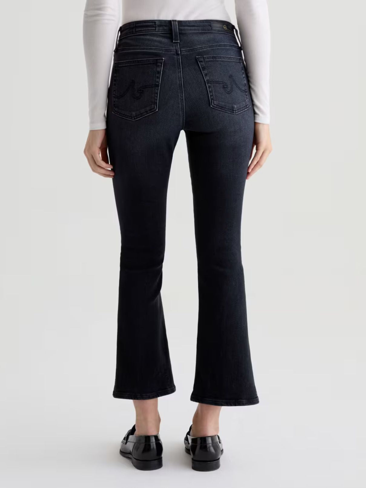 AG Jeans Farrah Boot Crop Mid Rise Jean in Glitch