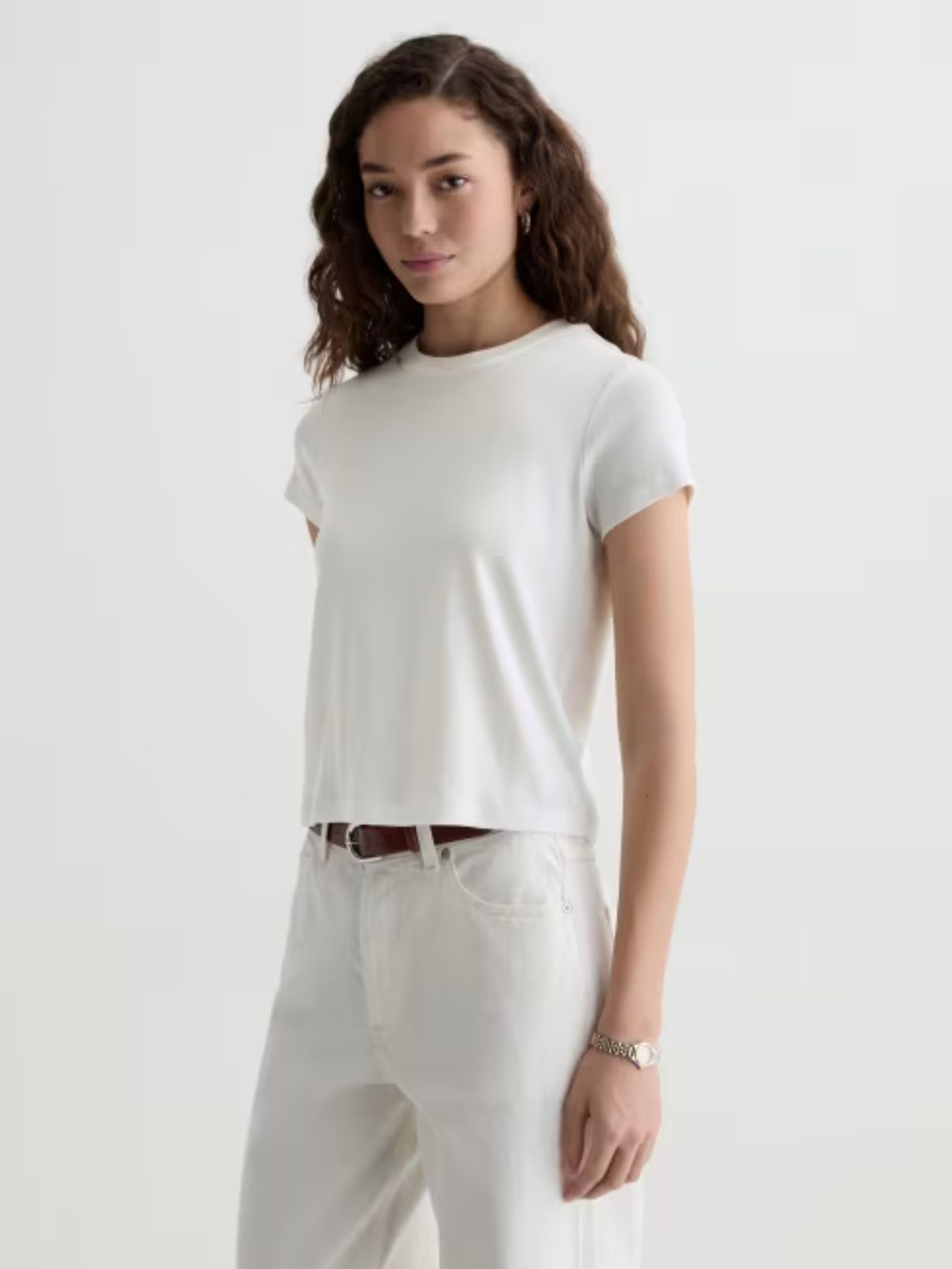 AG Jeans Sadie Crew in Powder