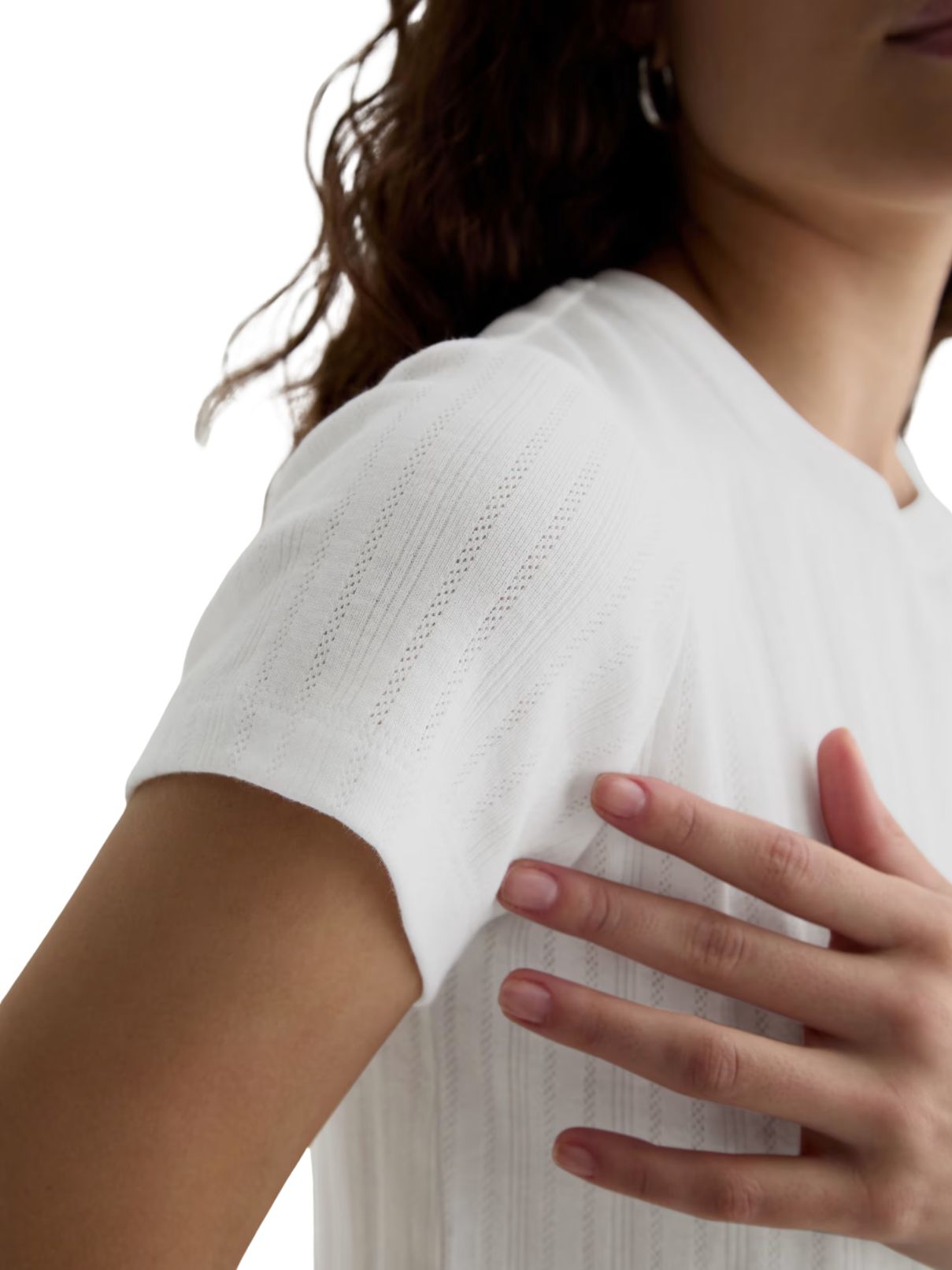 AG Sadie Pointelle T-Shirt – Powder