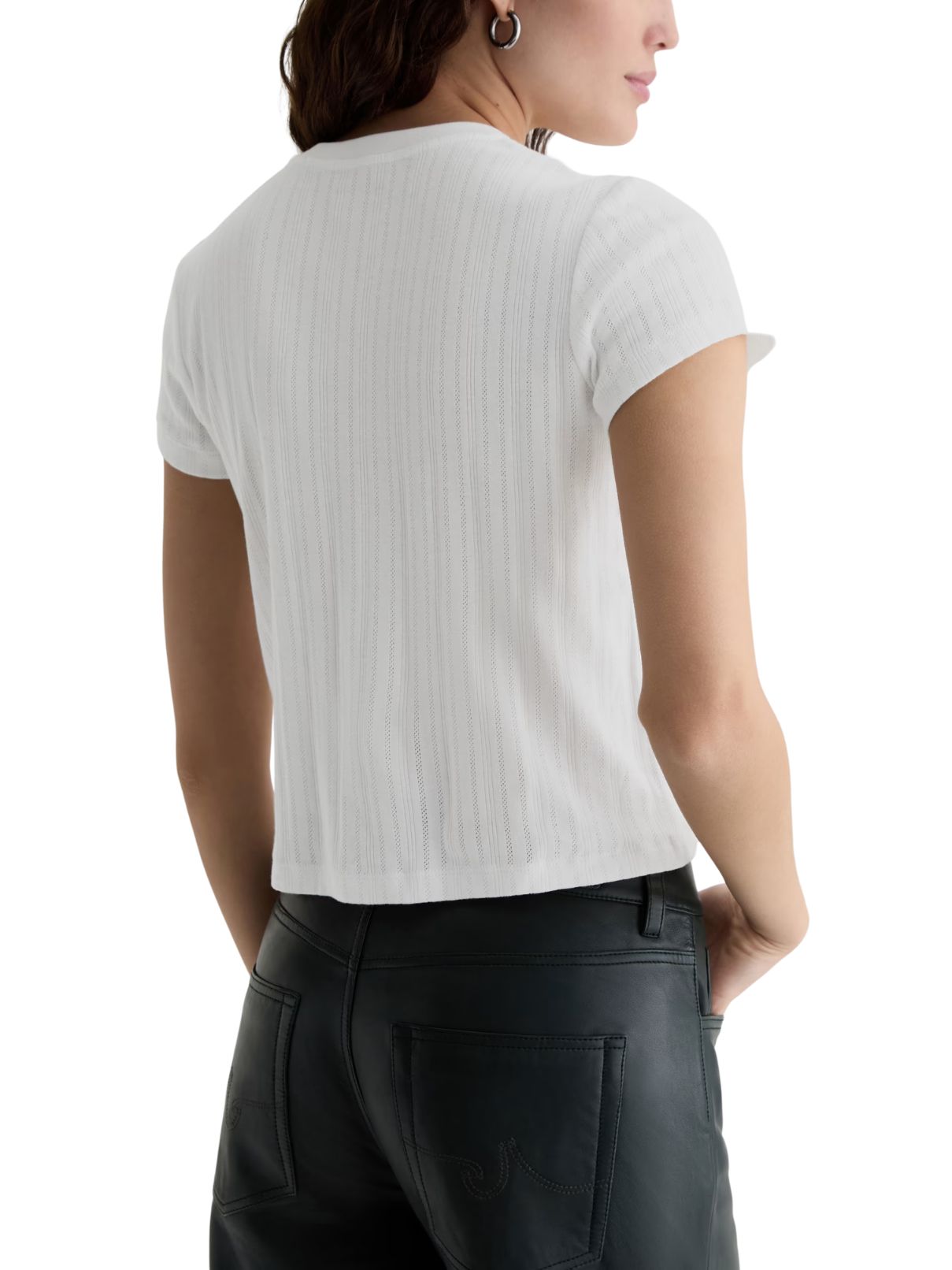 AG Sadie Pointelle T-Shirt – Powder