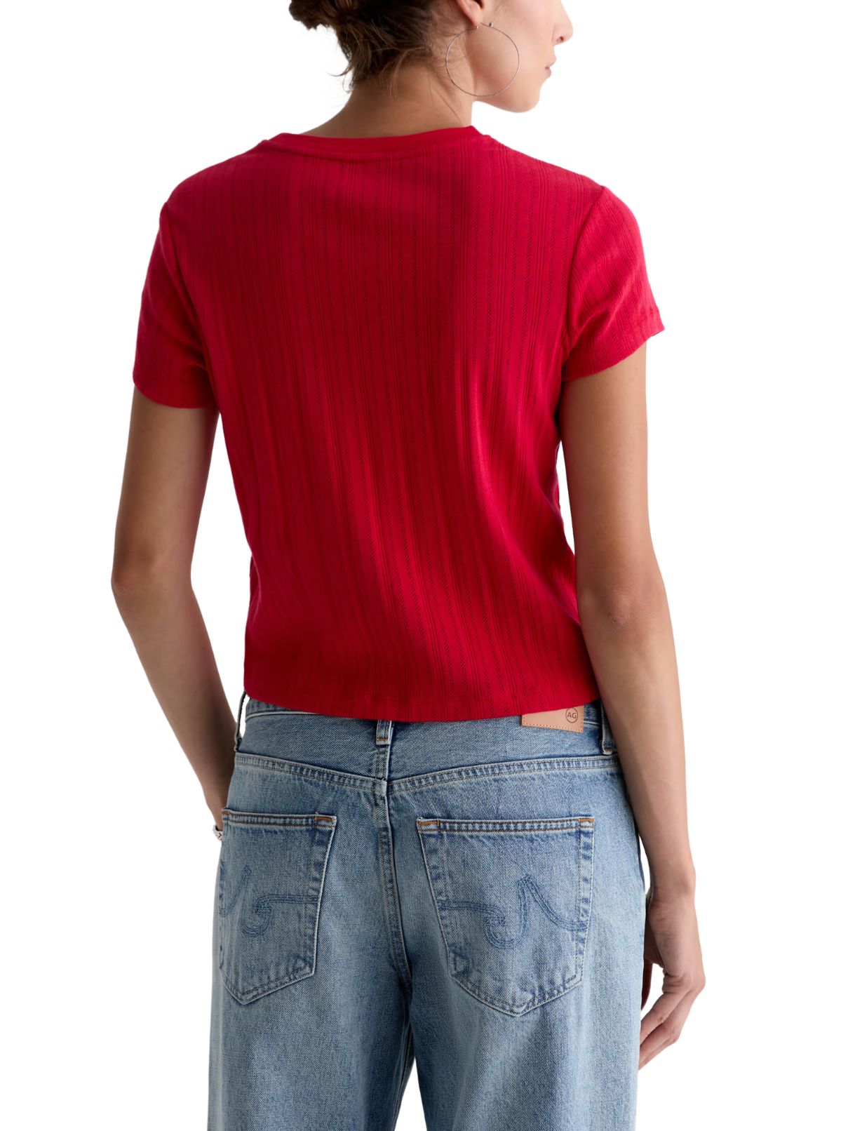 AG Sadie Pointelle T-Shirt – Recording Red