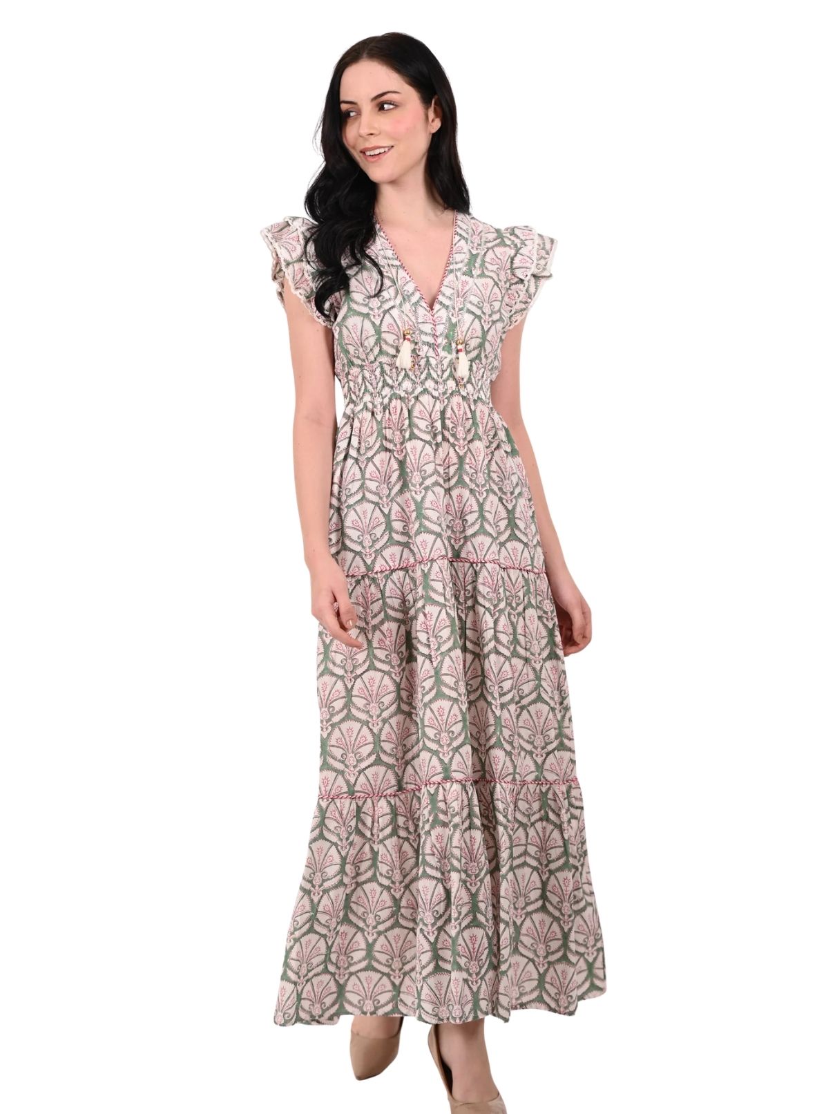 Alecia Maxi Dress in Magnolia Green