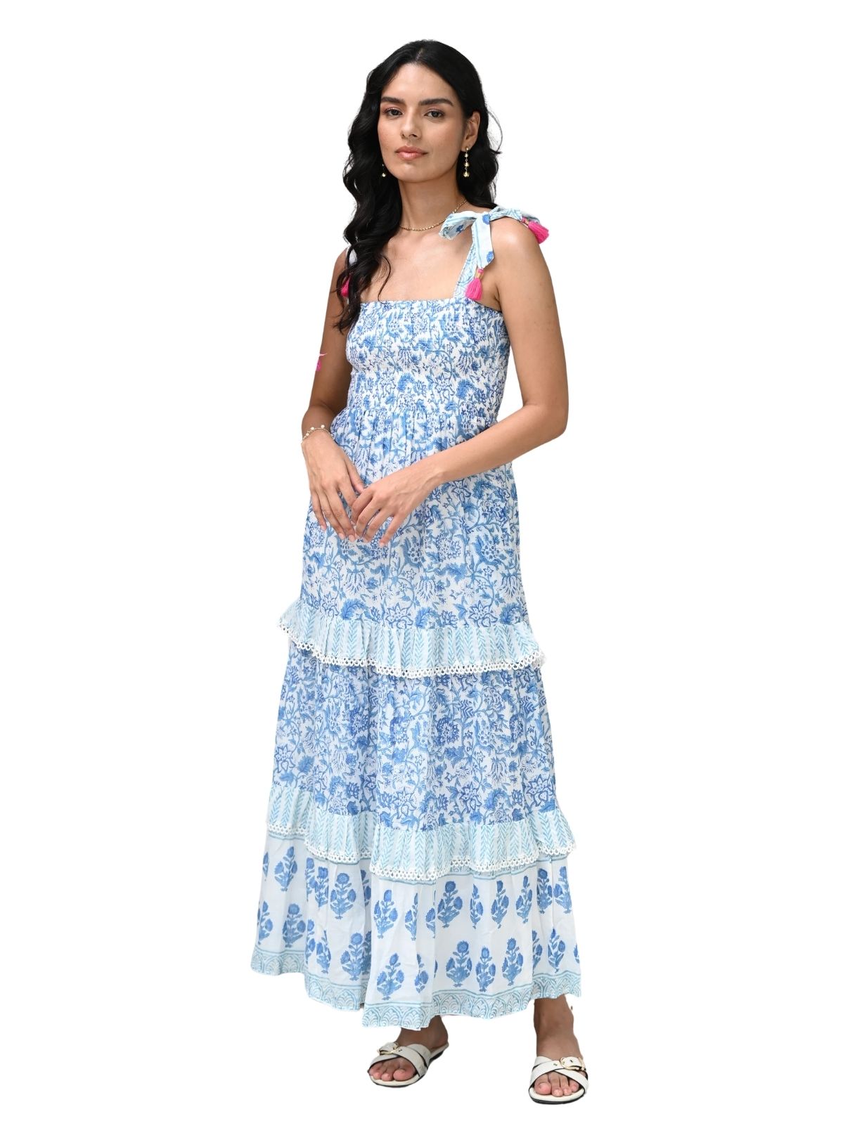 Aria Tube Maxi Dress in Ocean Fern