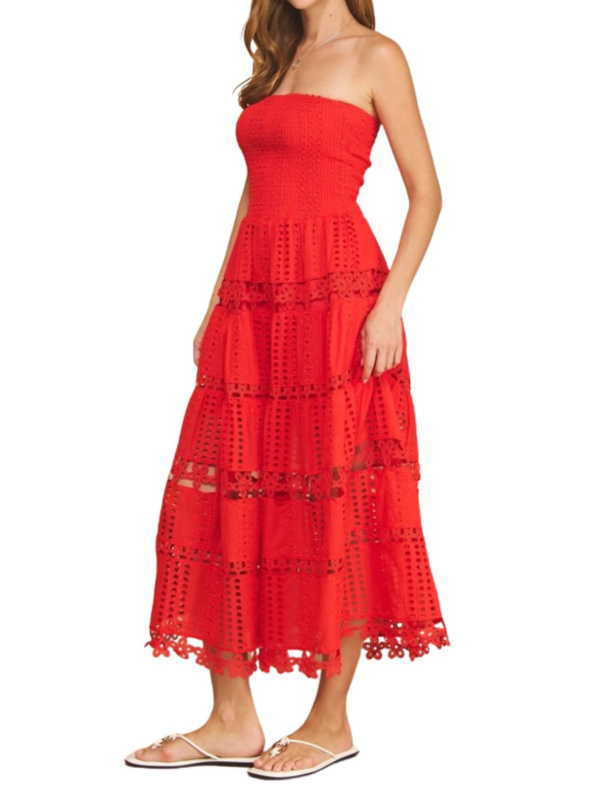 Away Game Midi Dress in Risky Red