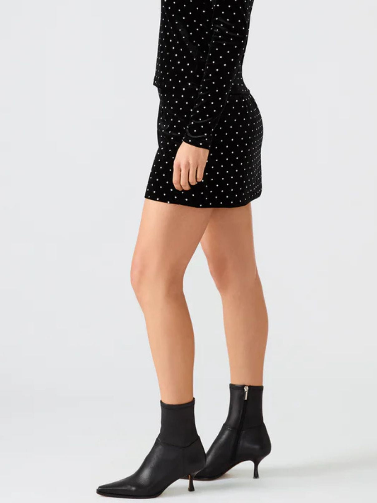 BB Dakota by Steve Madden Cindi Skirt in Studded Black Velvet