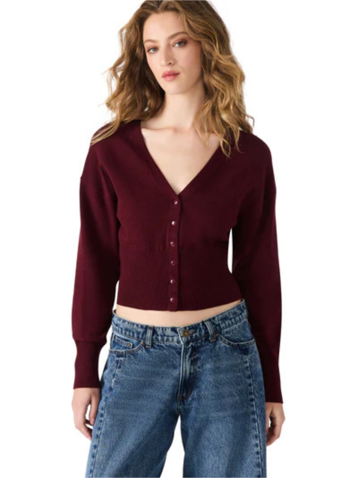 BB Dakota by Steve Madden Lauryn Cardigan in Wine