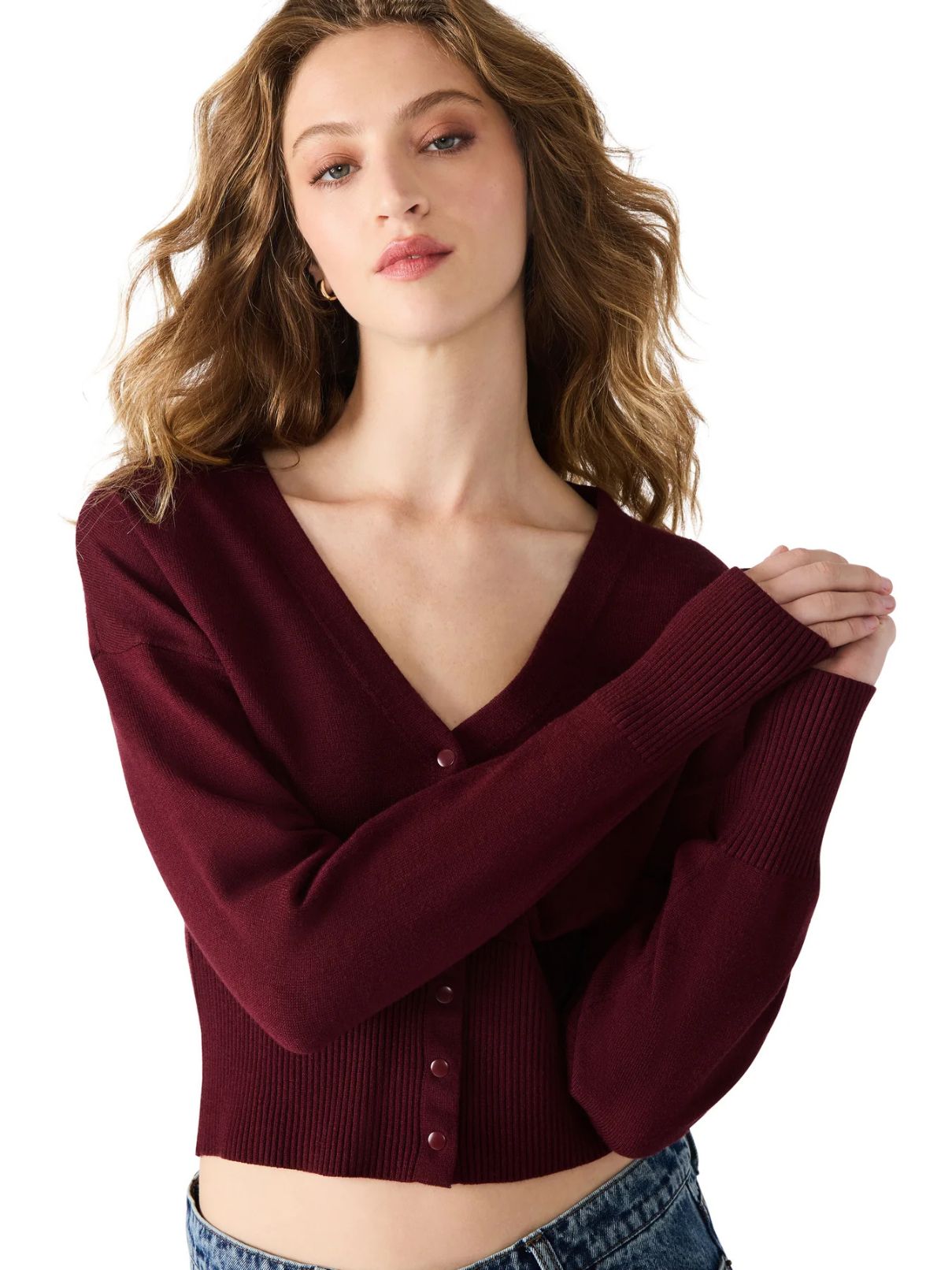 BB Dakota by Steve Madden Lauryn Cardigan in Wine
