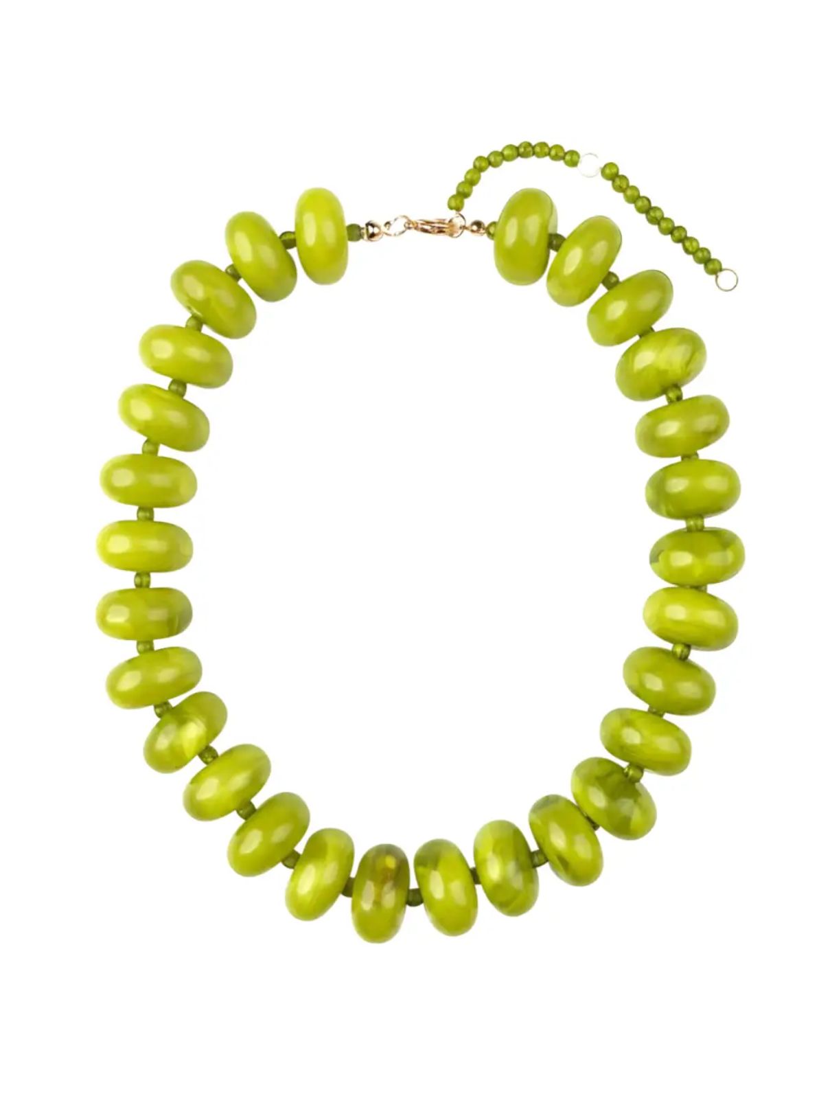 Bailey Chunky Beaded Necklace in Chartreuse