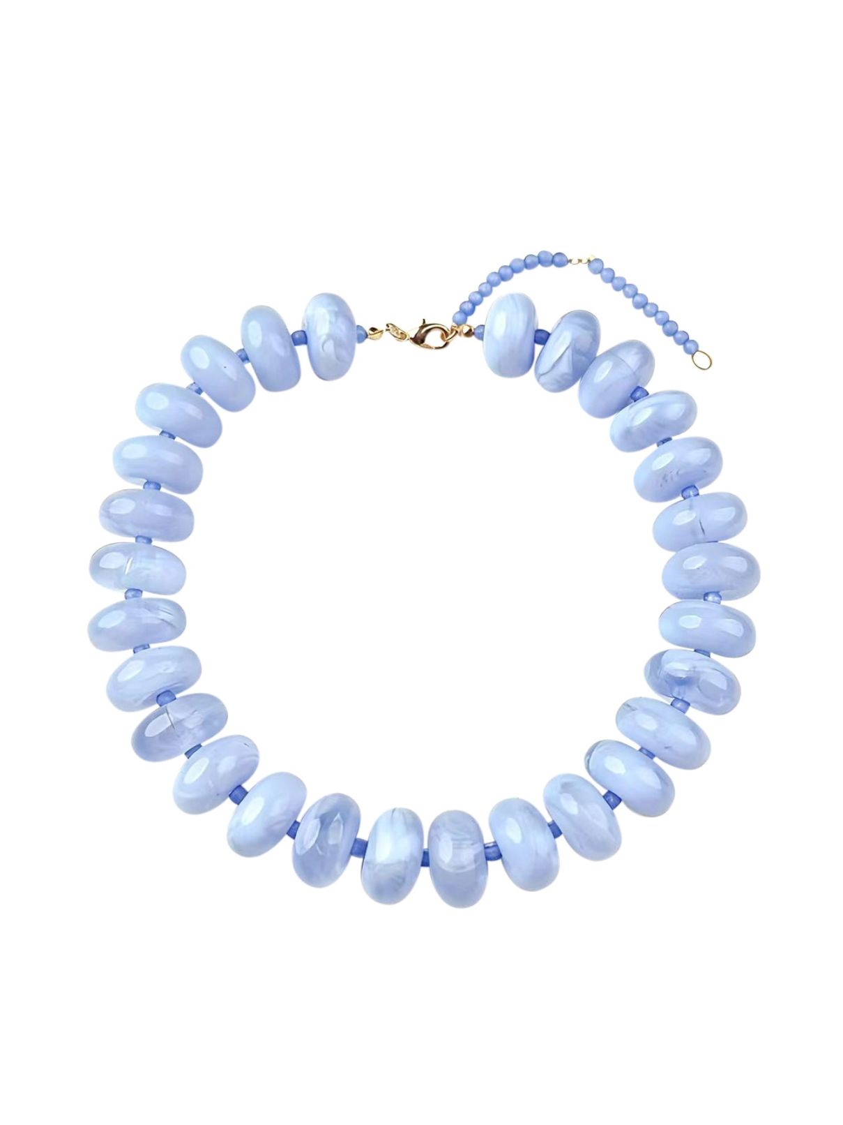Bailey Chunky Beaded Necklace in Light Blue