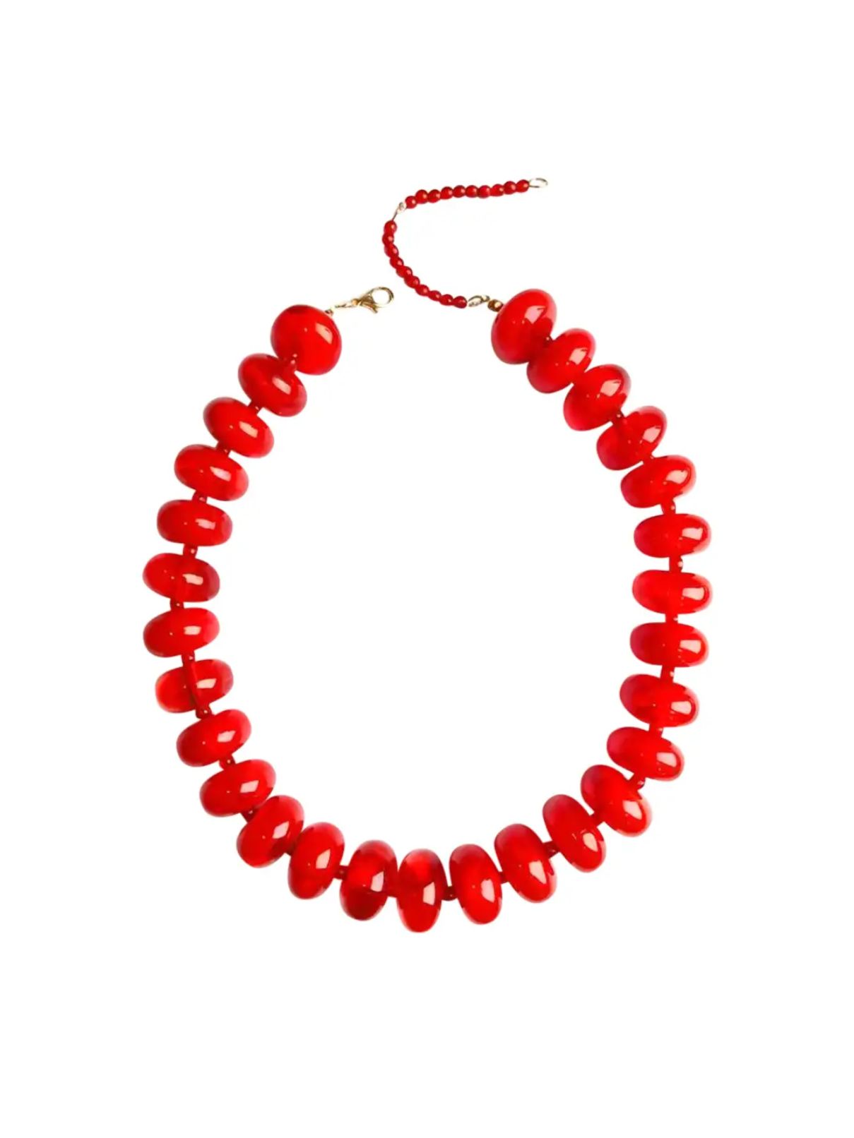 Bailey Chunky Beaded Necklace in Red