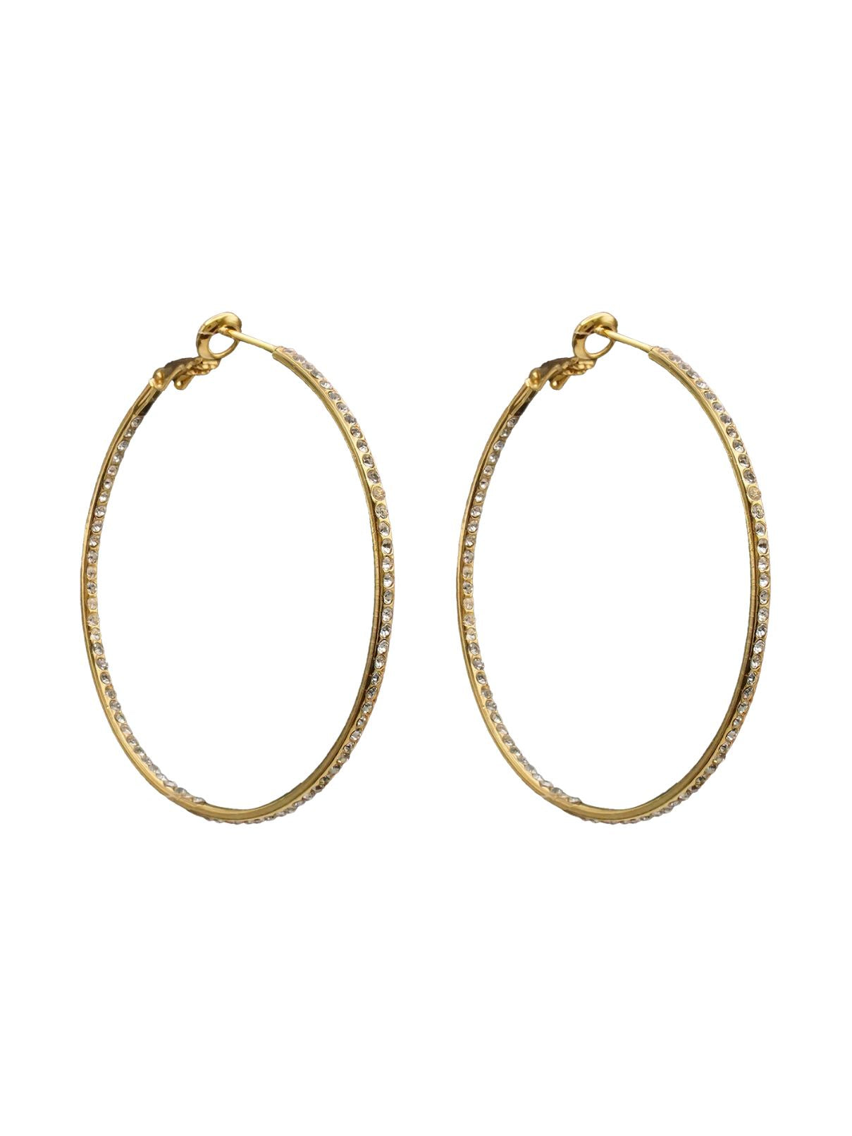 Beje Designs Medium CZ Hoop Earrings in Gold