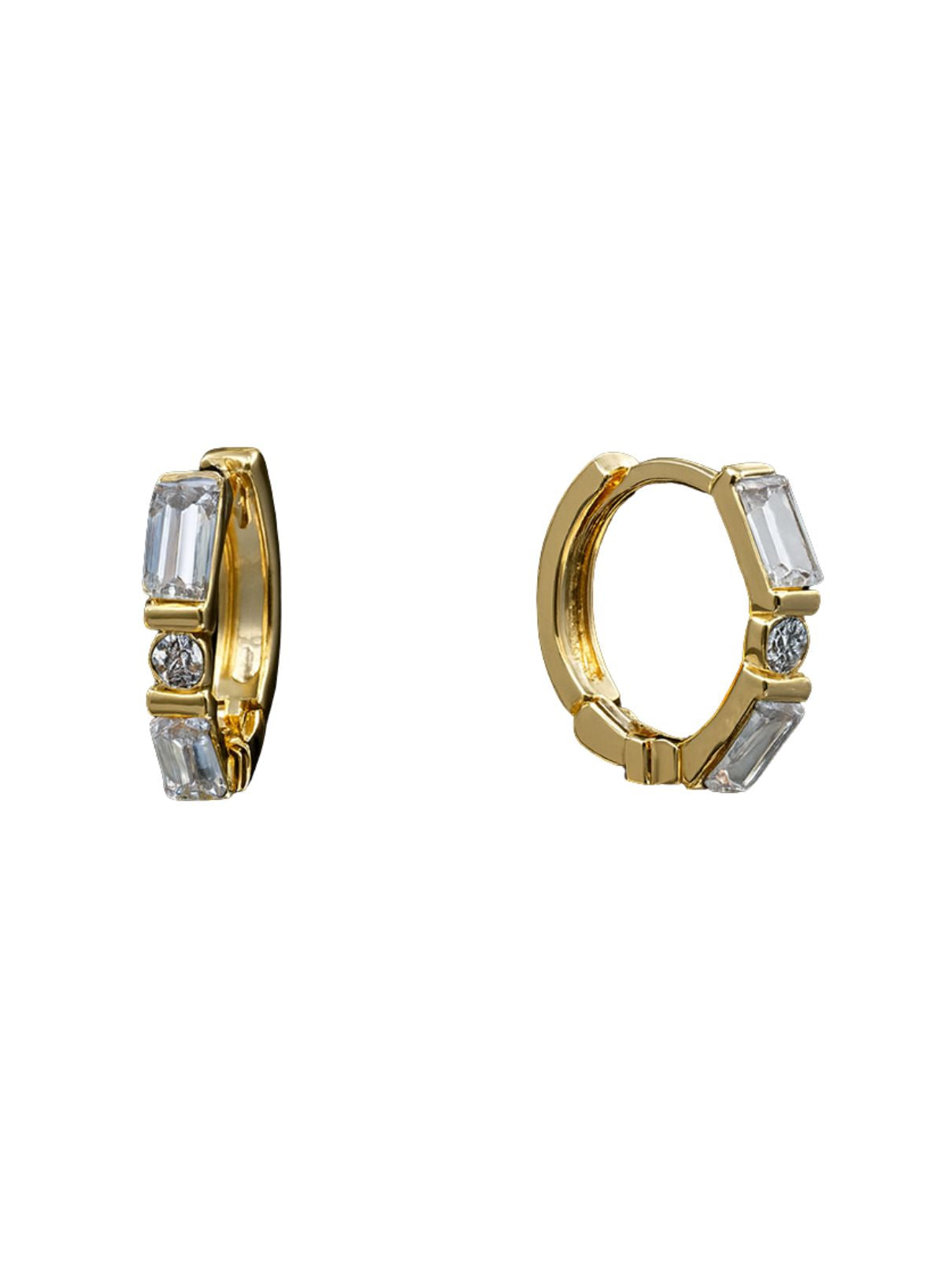 Beje Designs Rectangle Glass Huggie Earrings