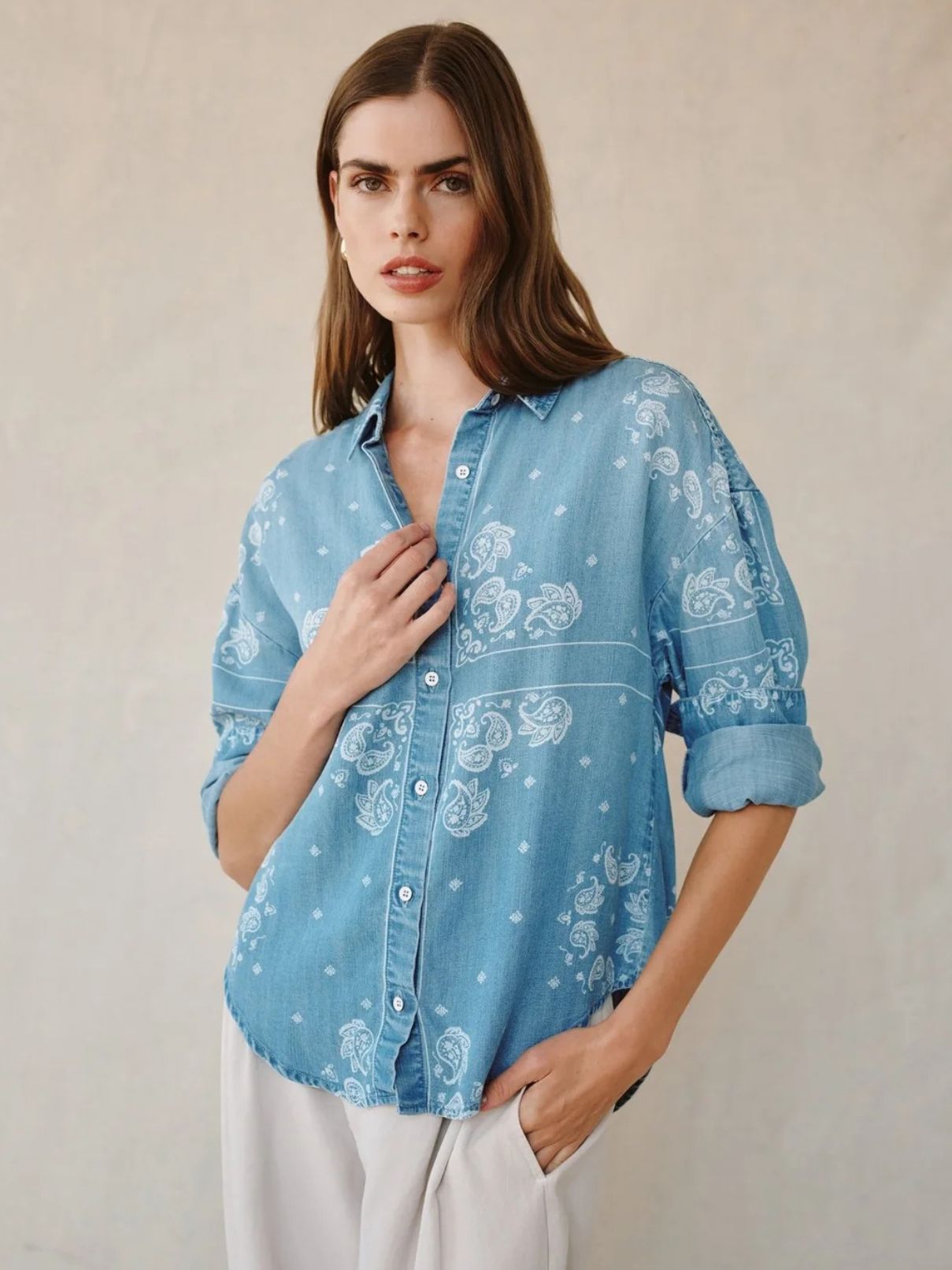 Bella Dahl Boyfriend Button Down Bandana Wash Print