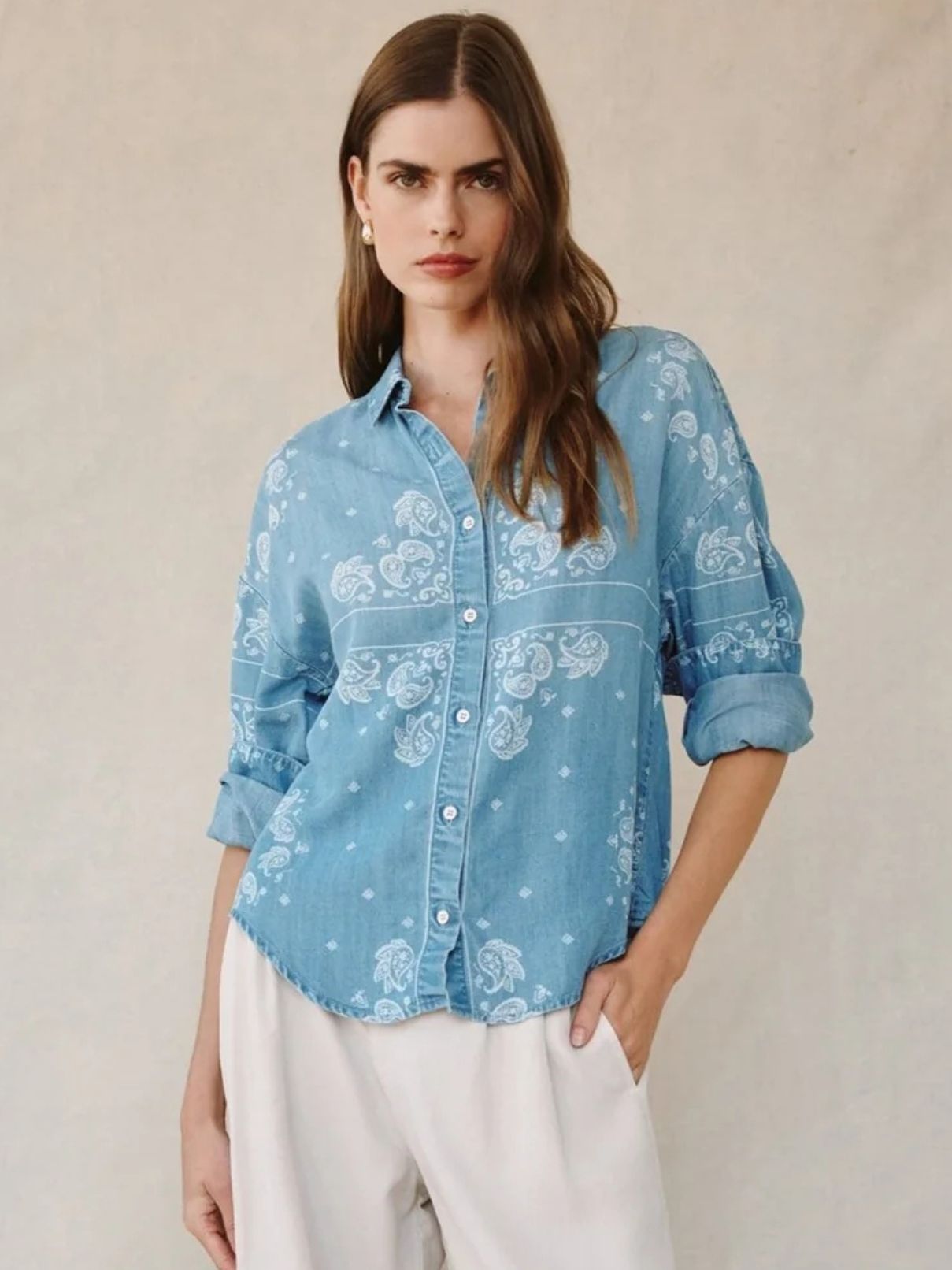 Bella Dahl Boyfriend Button Down Bandana Wash Print