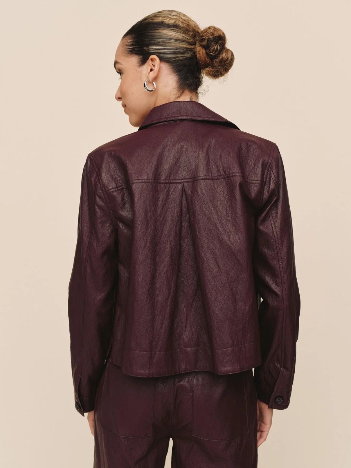 Bella Dahl Crop Pocket Jacket in Crimson Ember