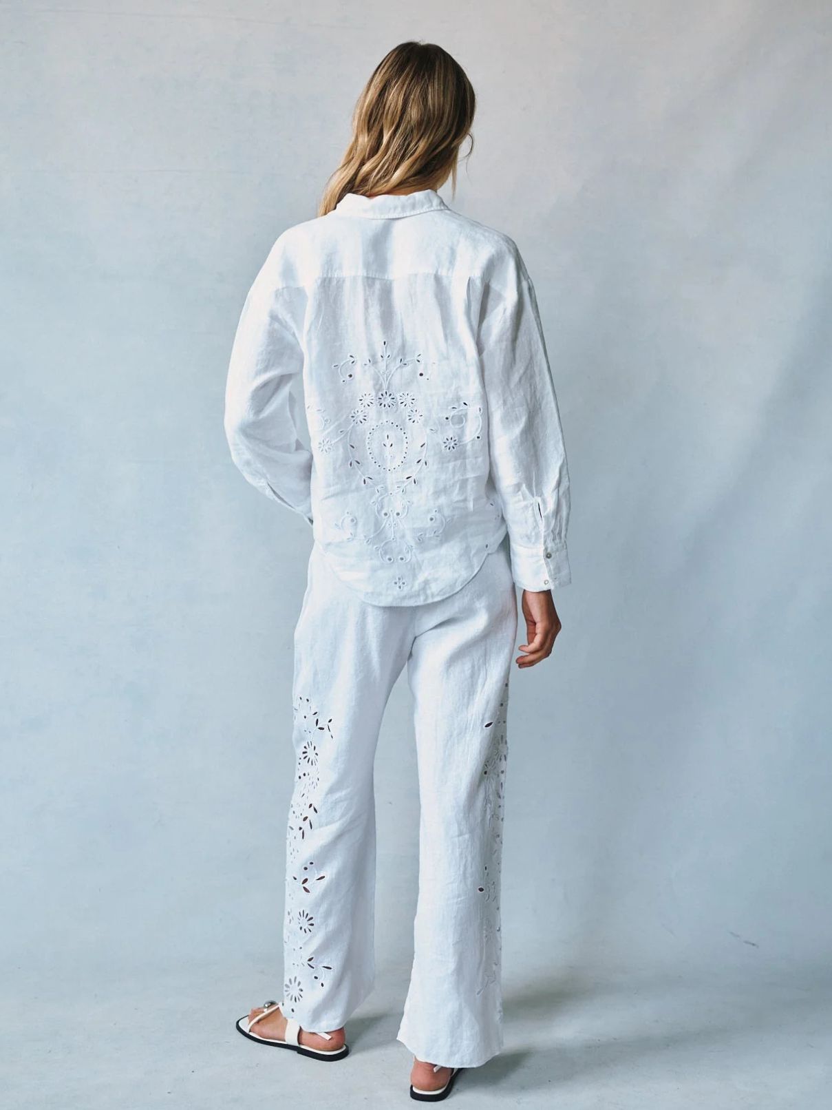 Bella Dahl Eyelet Embroidered Shirt in White