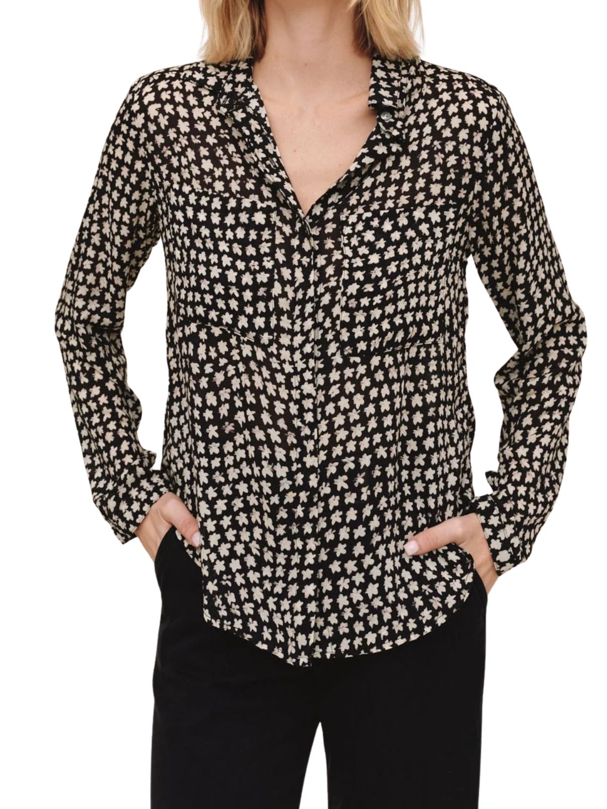 Bella Dahl Full Button Down Hipster Shirt – Sketched Stars Print