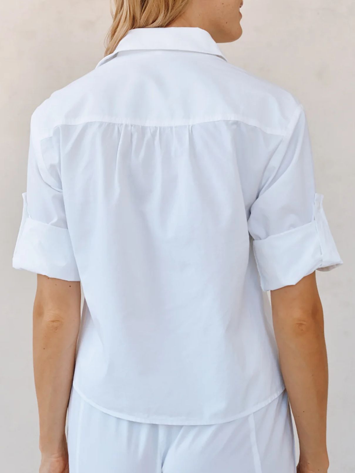 Bella Dahl L/S Crop Utility Shirt in White