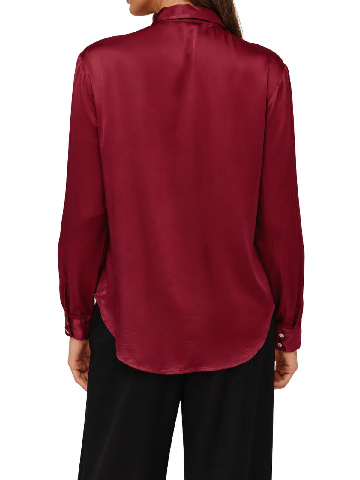 Bella Dahl Long Sleeve Button Front Shirt in Bordeaux