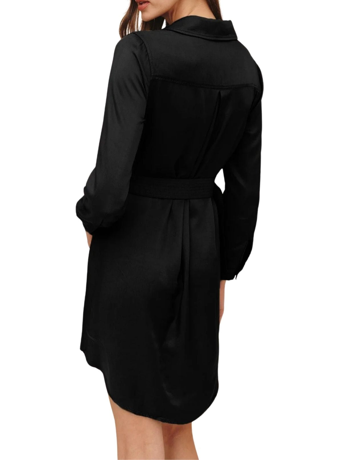 Bella Dahl Multi Stitch Belted Mini Dress – Black