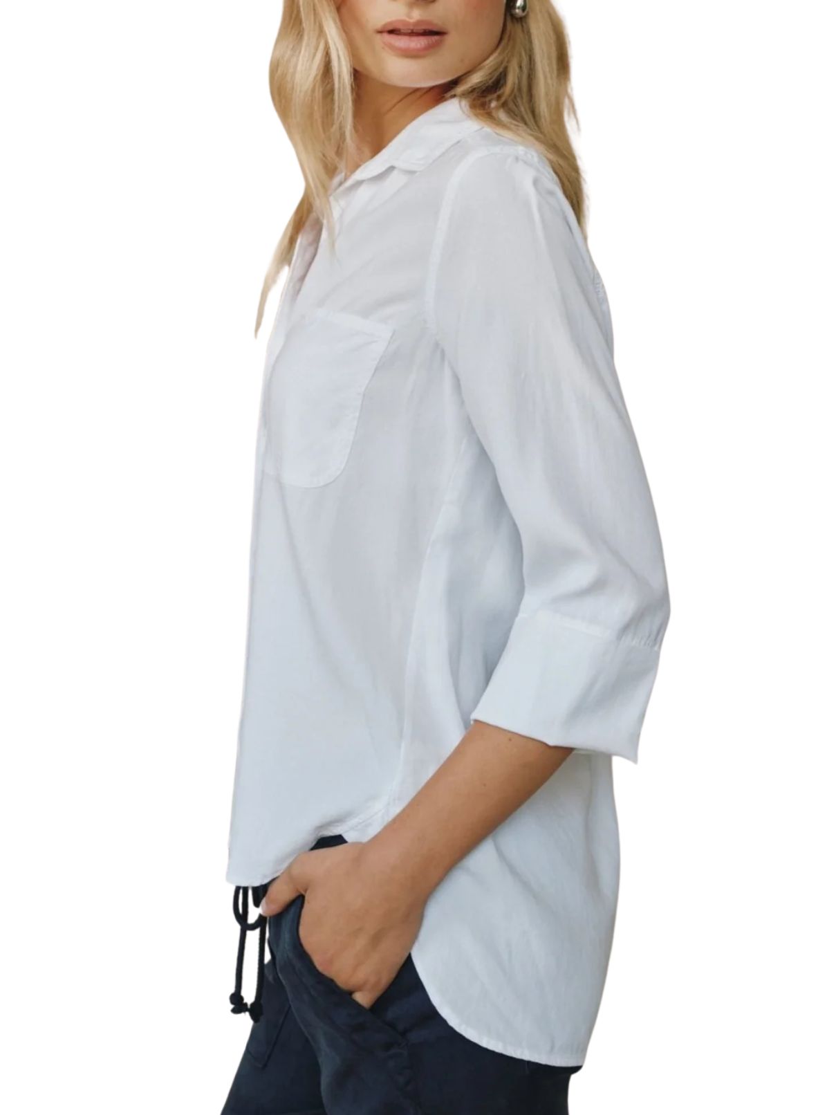 Bella Dahl Shirt Tail Button Down in White