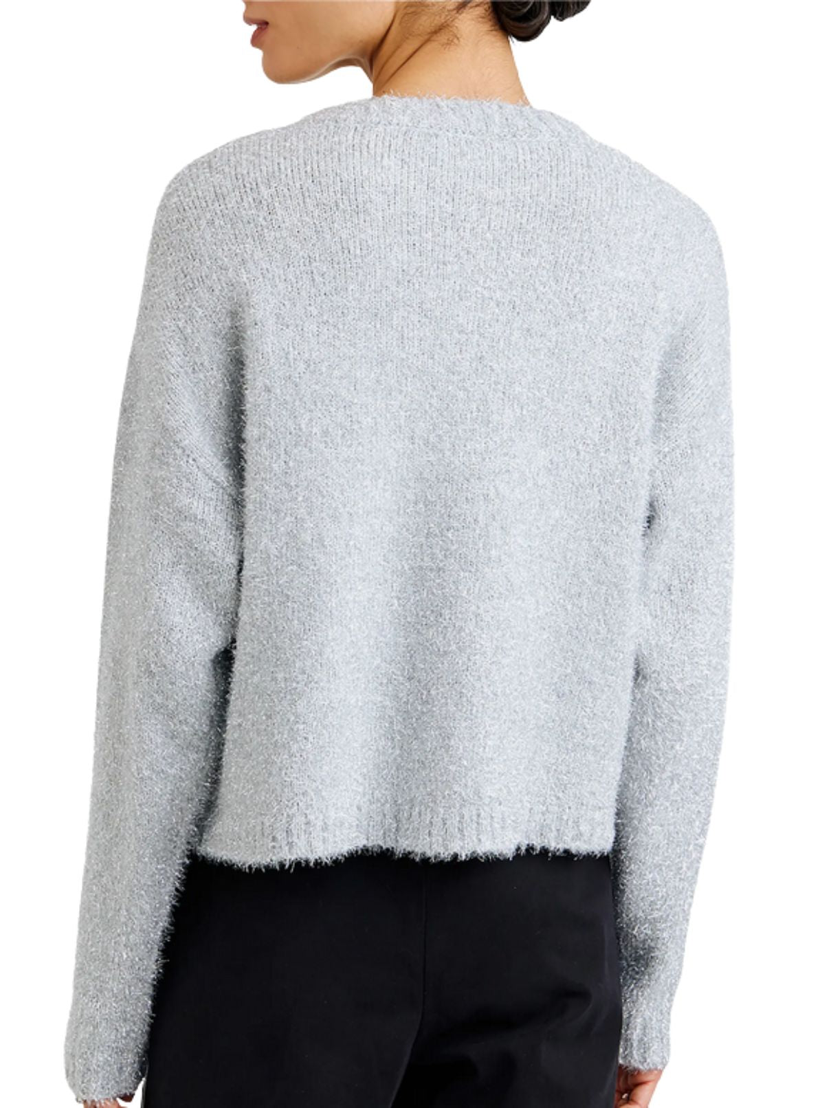 Bella Dahl Slouchy Sweater in Silver Shimmer
