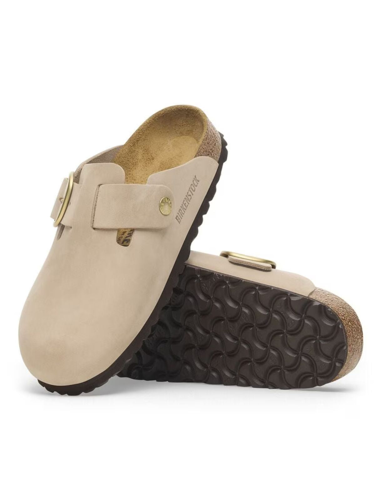 Birkenstock Boston Big Buckle in Sandcastle Nubuck