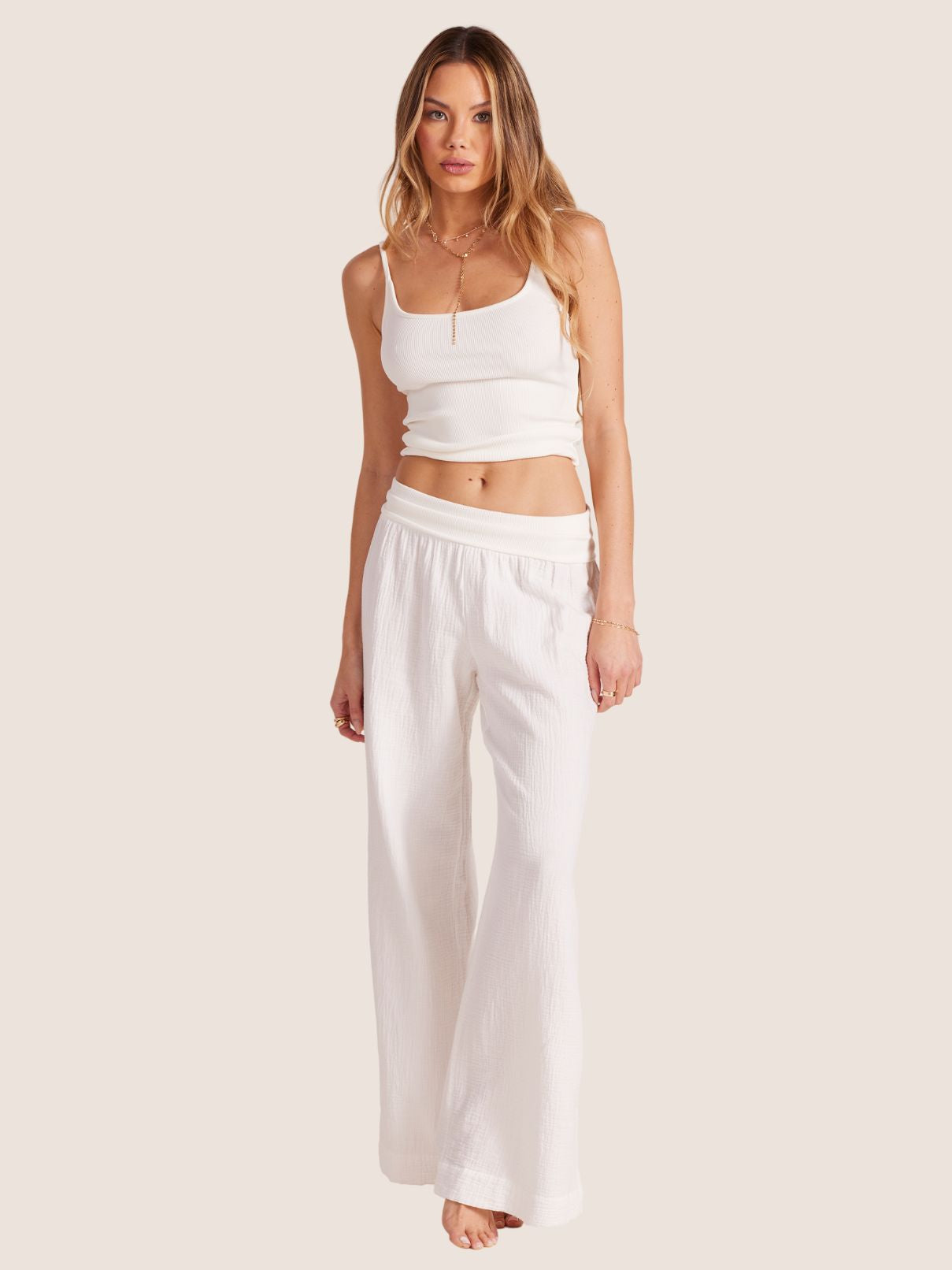 Bobi Beach Pant in Cream