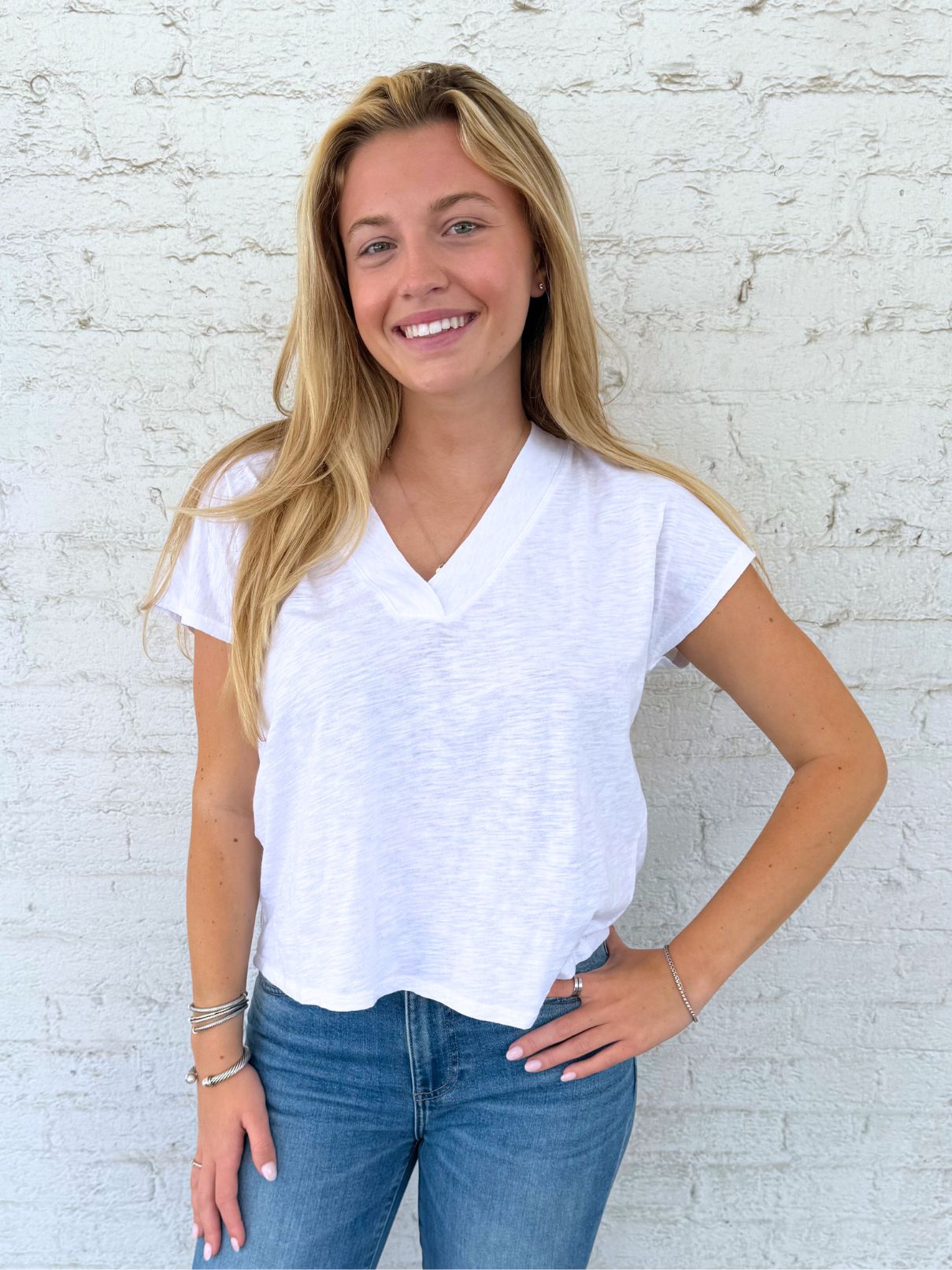 Bobi LA Dolman Vnk Tee White