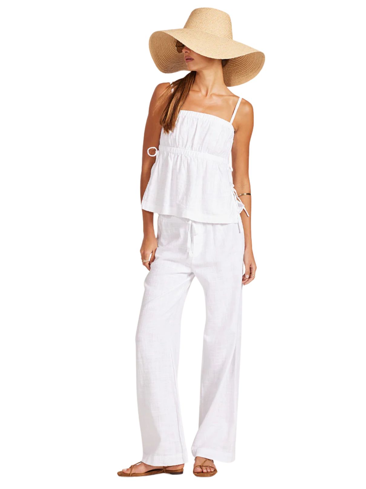 Bobi Side Tie Cami White