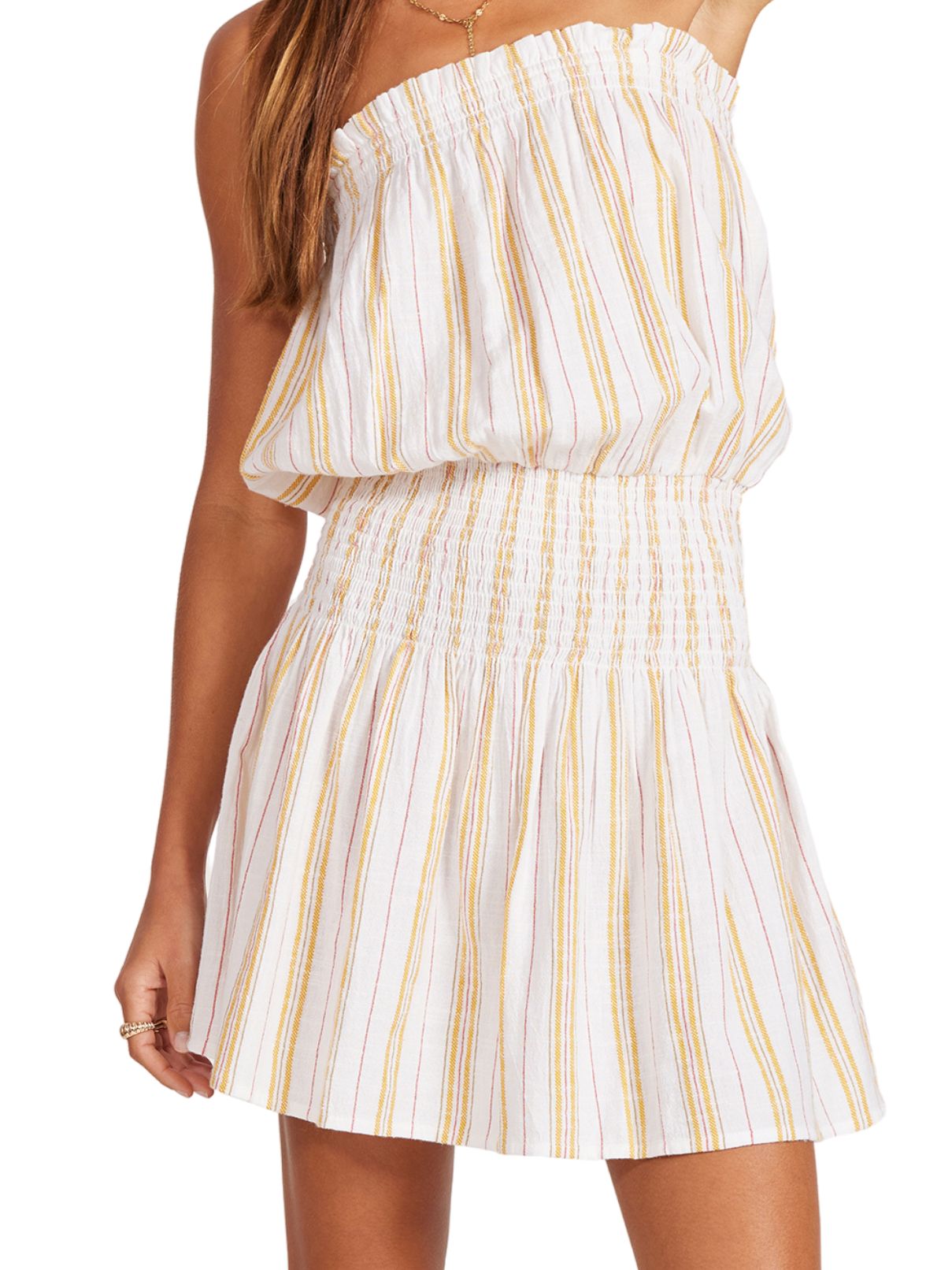 Bobi Smocked Tube Dress in Sun Rays Stripe 