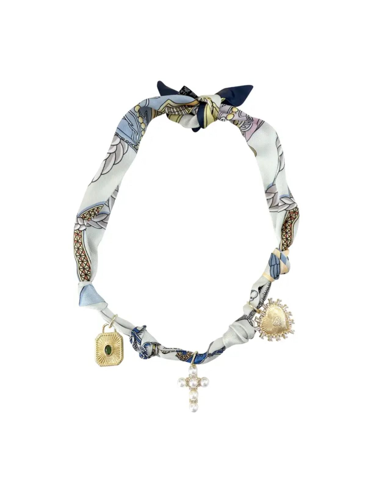 Caroline Multi Charm Scarf Necklace