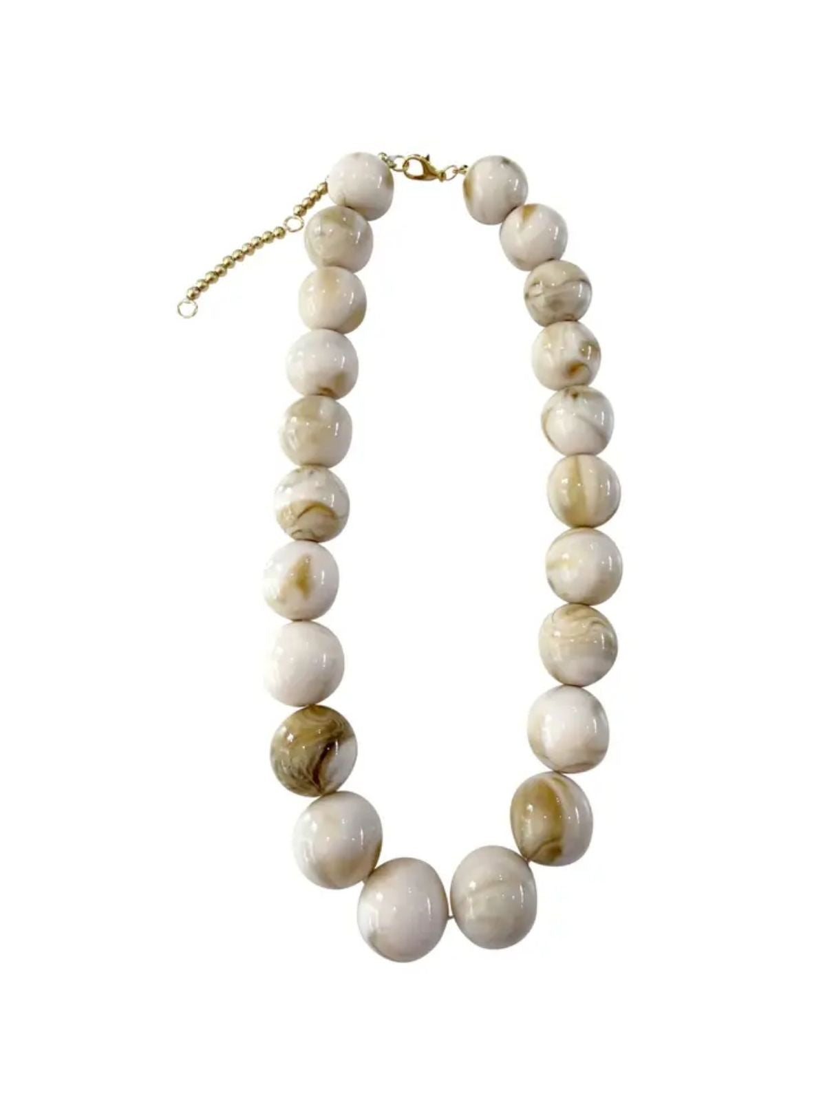 Carter Chunky Beaded Necklace – Cream