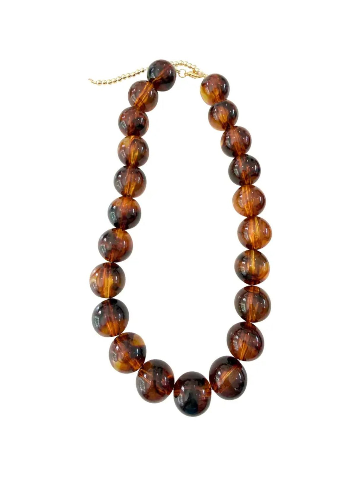 Carter Chunky Beaded Necklace in Dark Tortoise