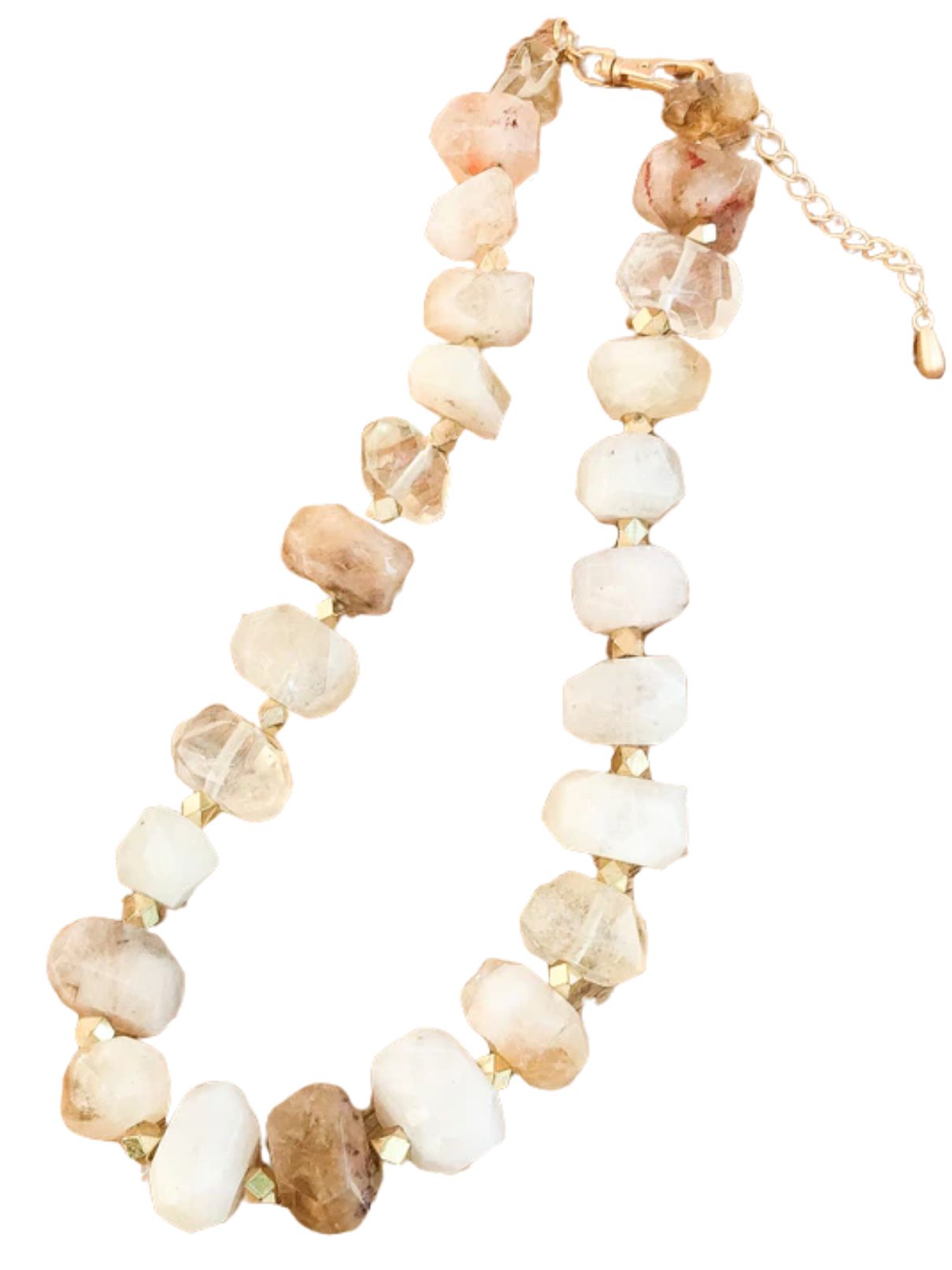 Chunk Statement Brass Necklace in Citrine
